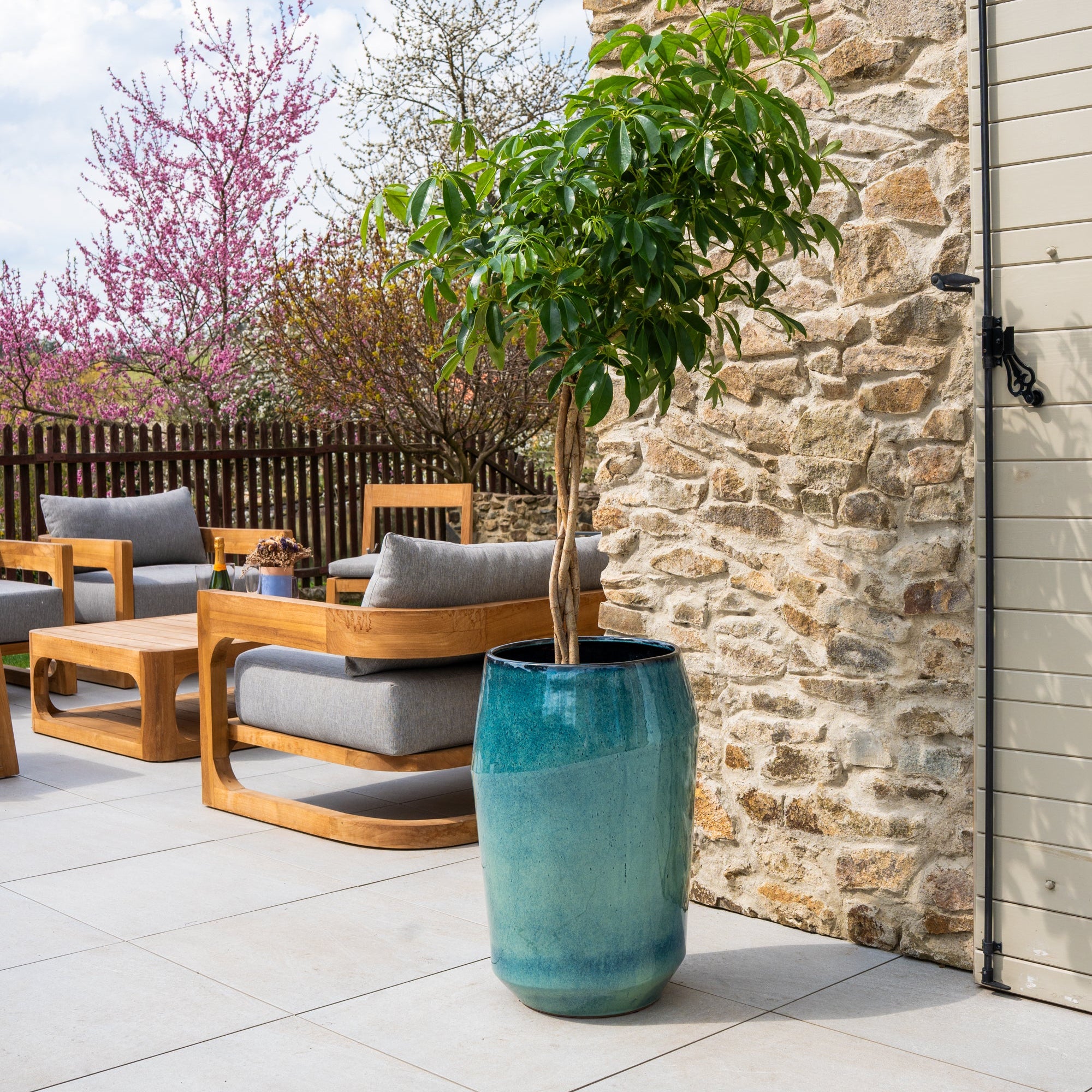 Keramický květináč Monaco - Světle modrá