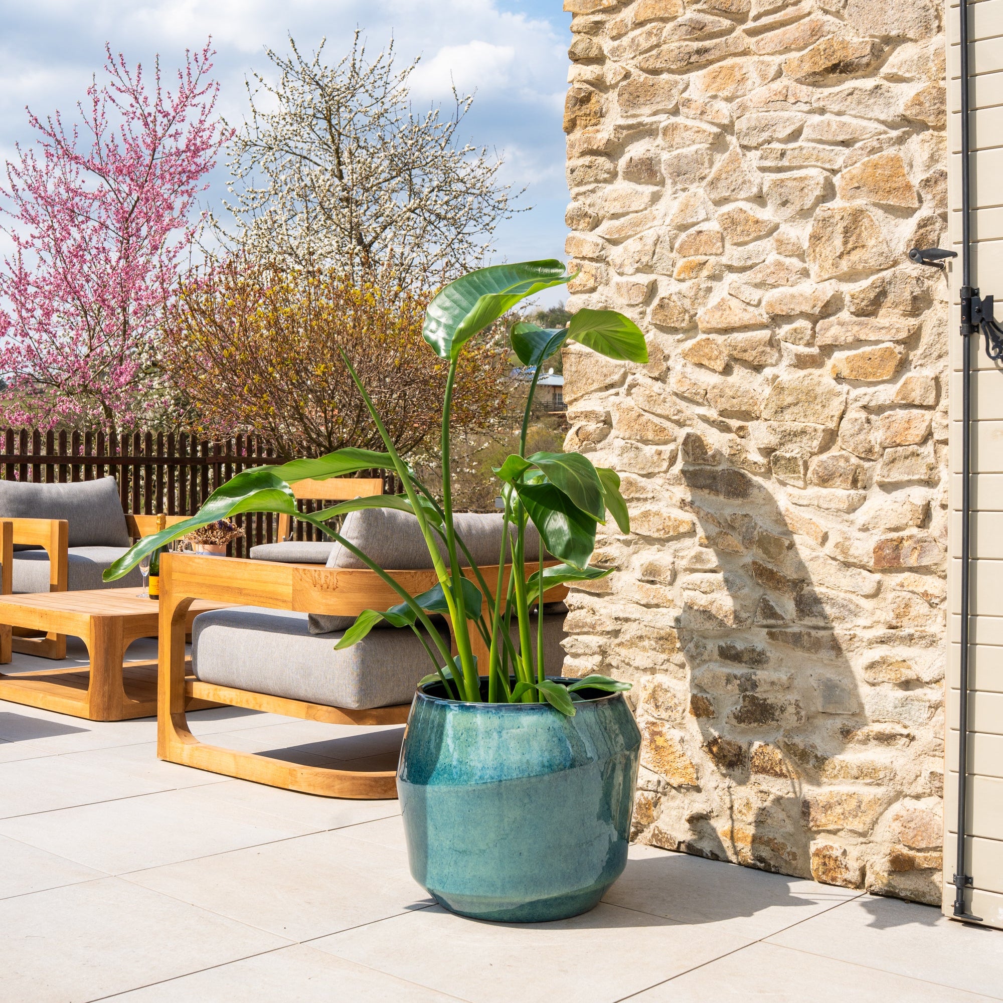 Keramický květináč Monaco - Světle modrá