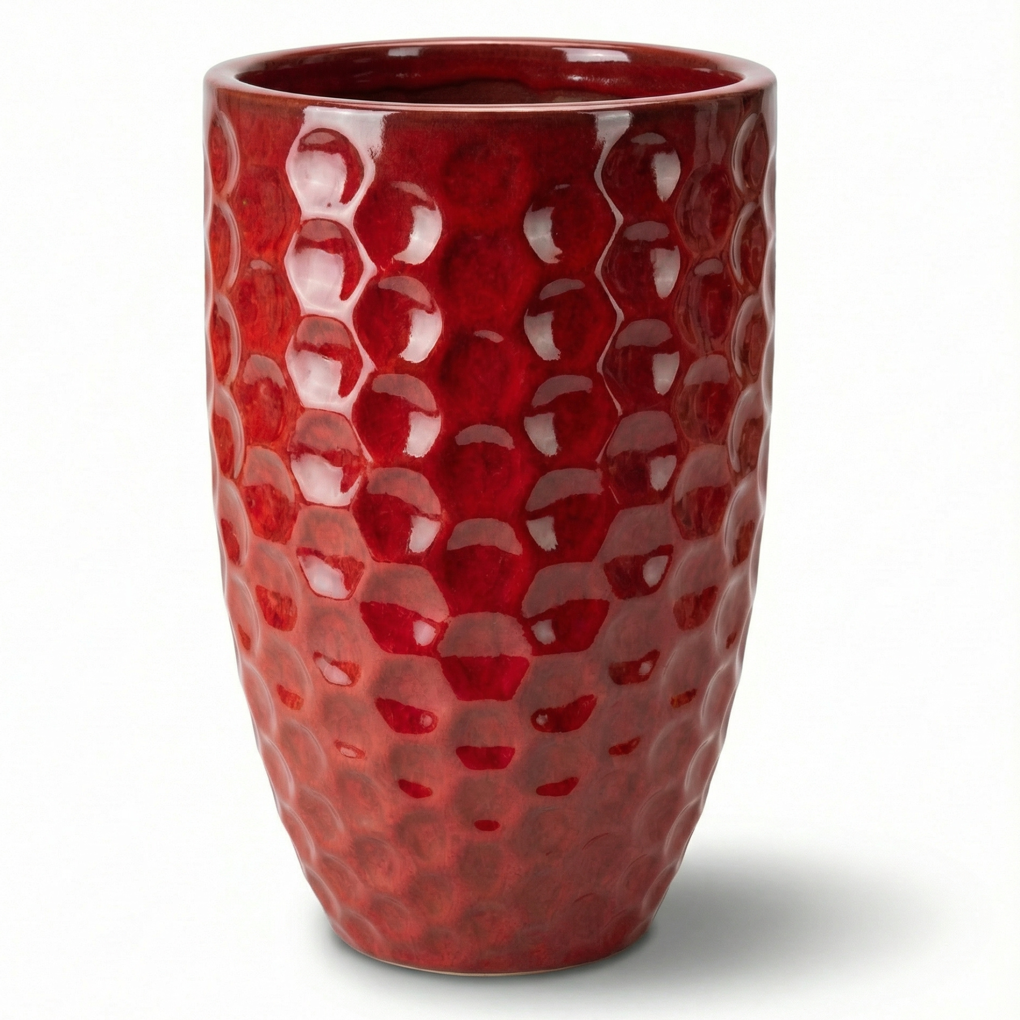 Keramický květináč MEROVEE tropická červená – Provencelia, ručně vyráběný, mrazuvzdorný