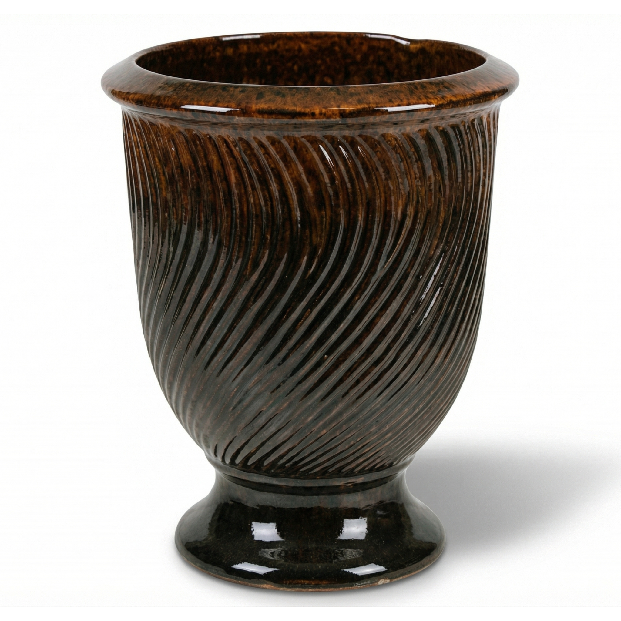 Keramický květináč MORGANE Oranžově černá – Provencelia, ručně vyráběný, mrazuvzdorný