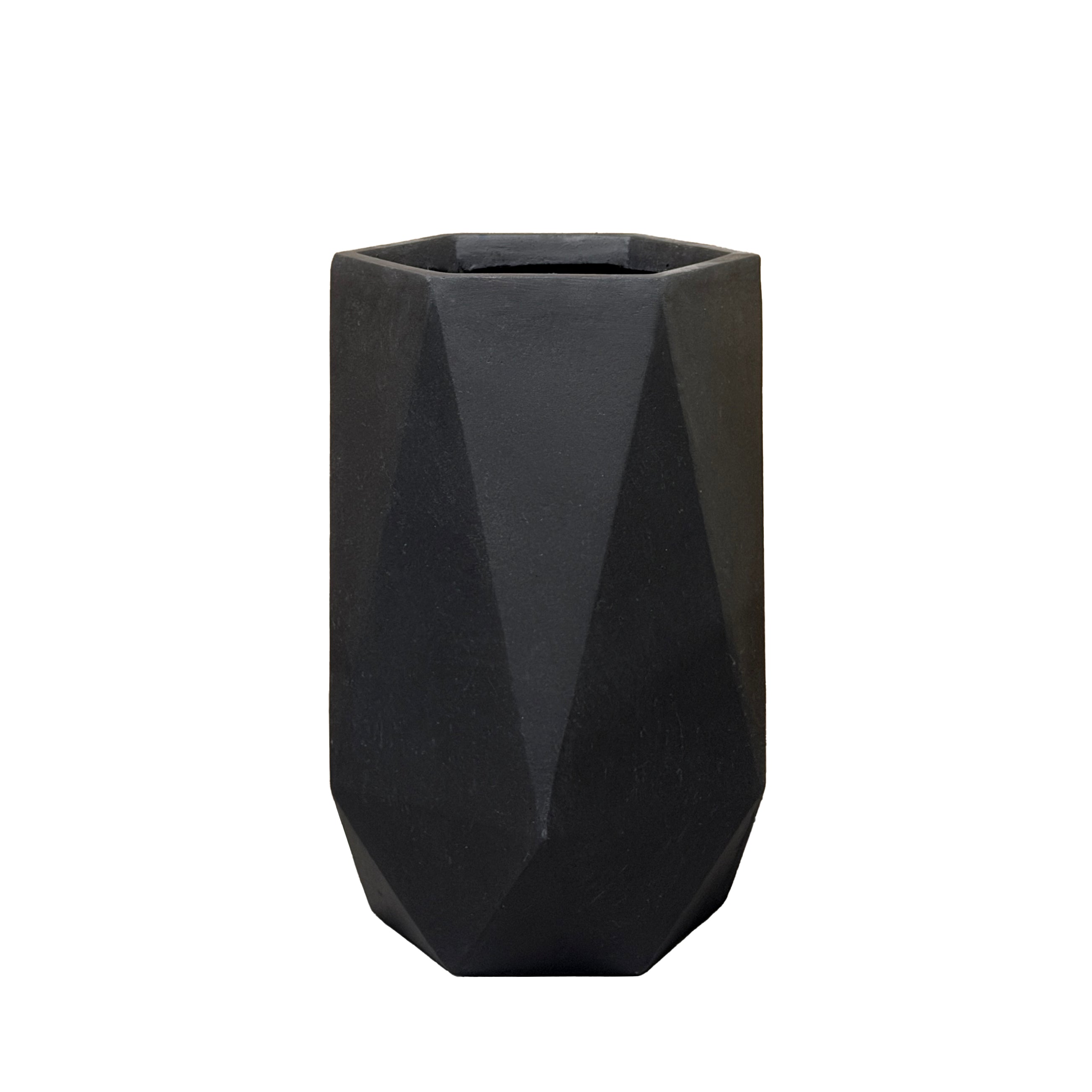 Betonový květináč PRISME - Černá matná