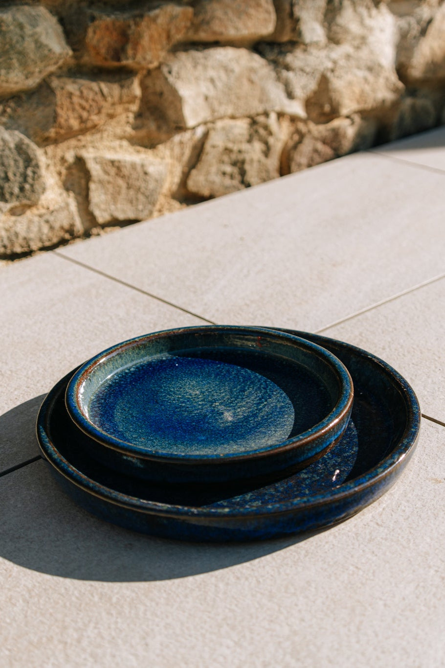 Podmiska pod květináč - Mořsky modrá