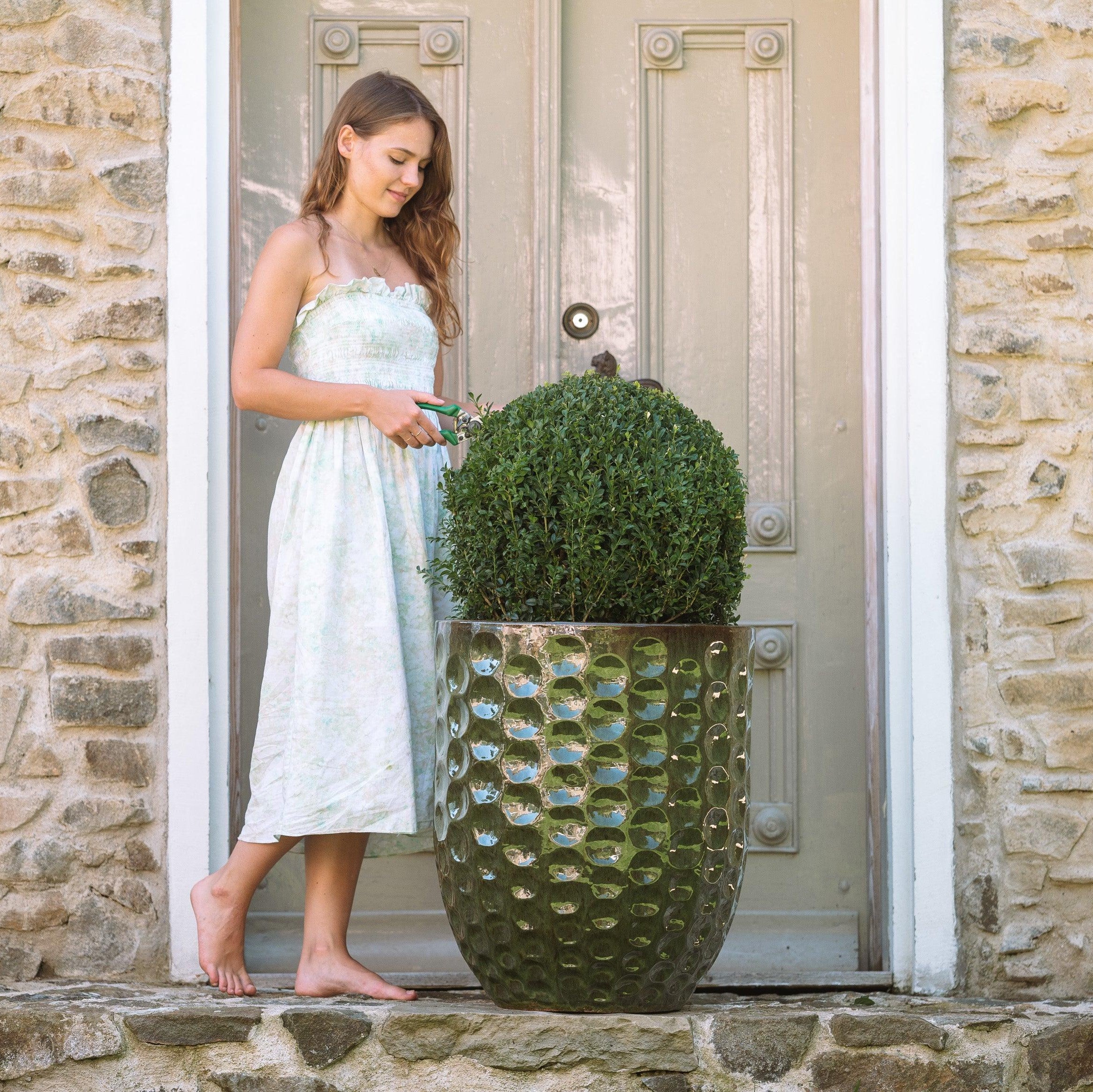 Keramický květináč MEROVEE - Tropická Zelená - Provencelia.cz