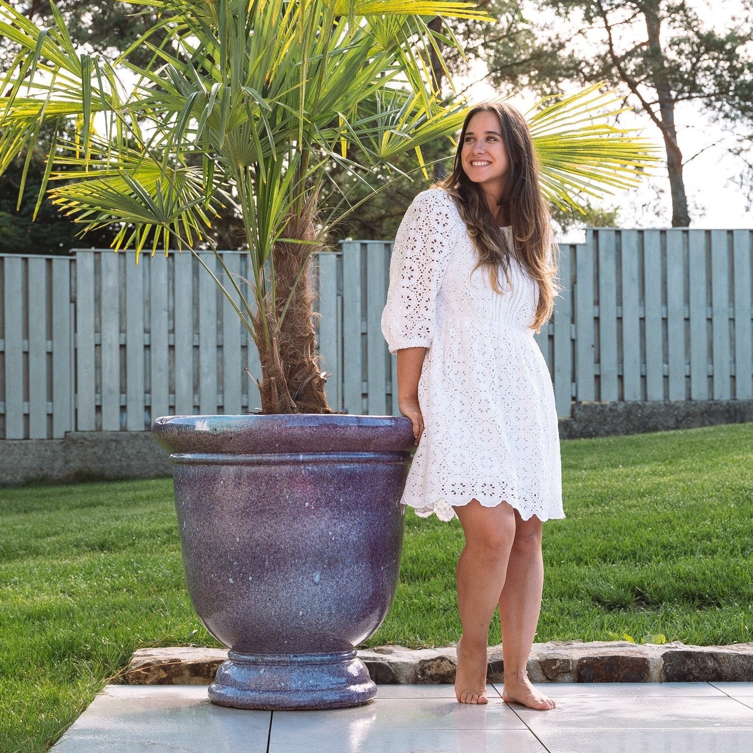 Velký kramický květináč Titan - Podzimní fialová