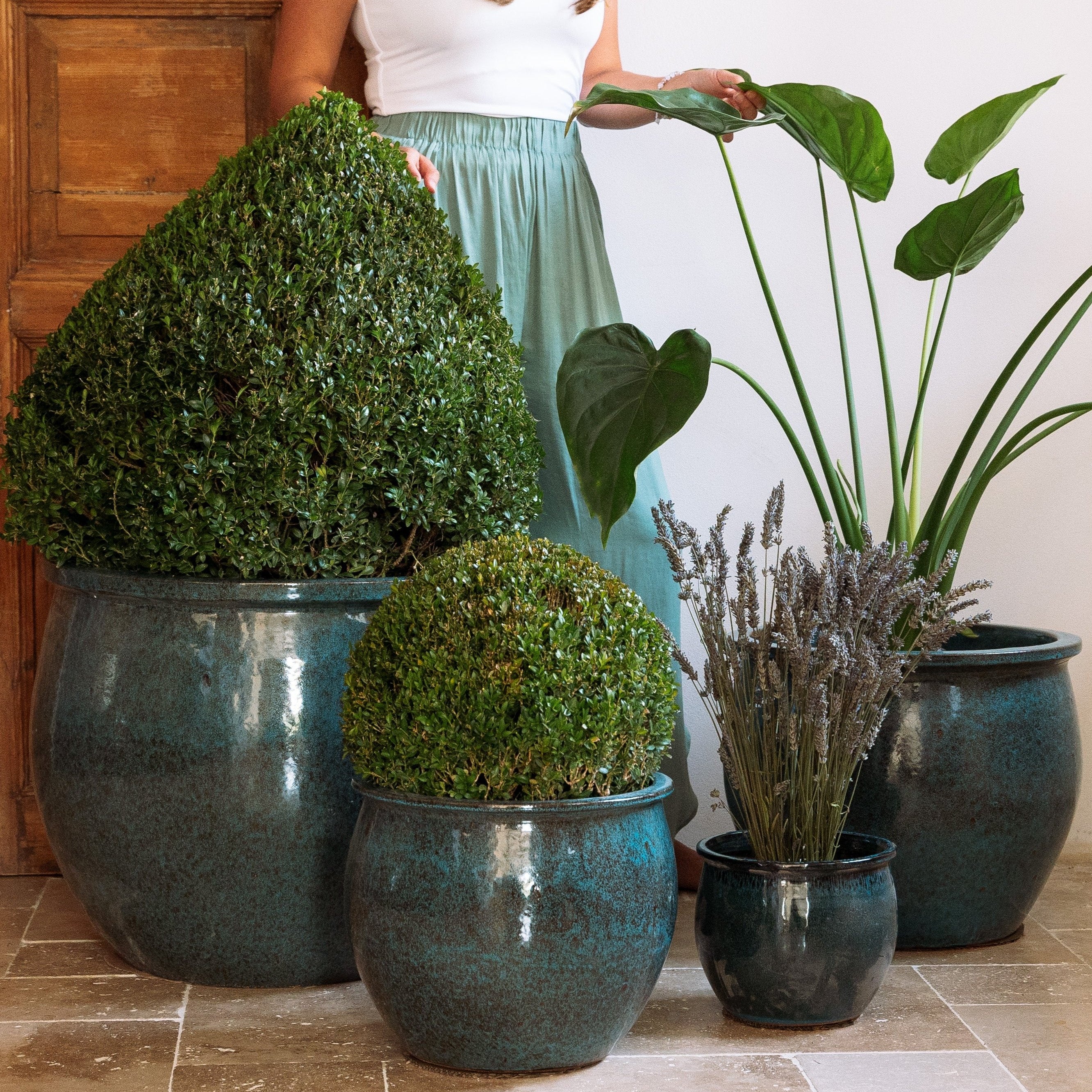 Keramický květináč Newton - Ocelově modrá - Provencelia.cz