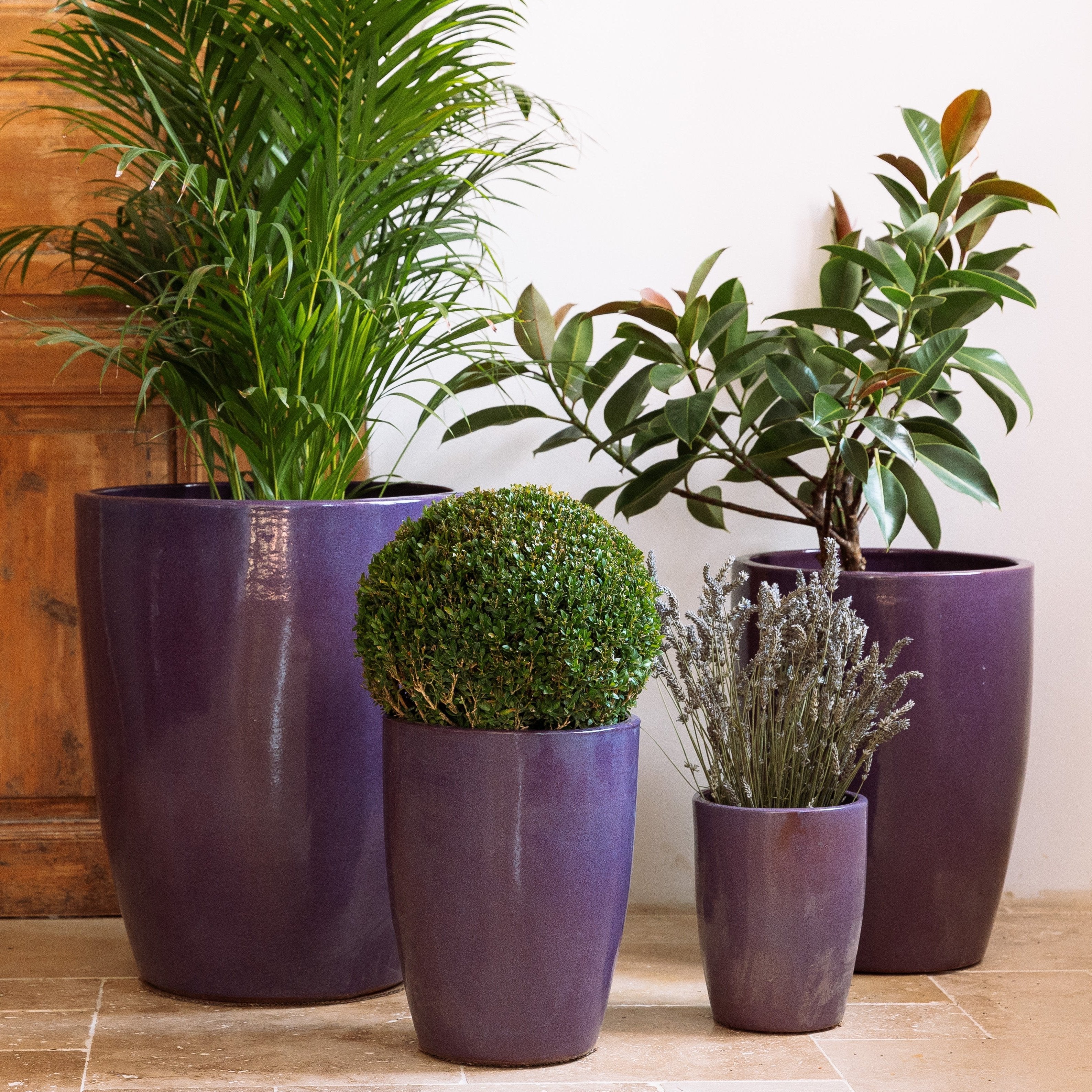 Keramické kvetinace velke,fialove