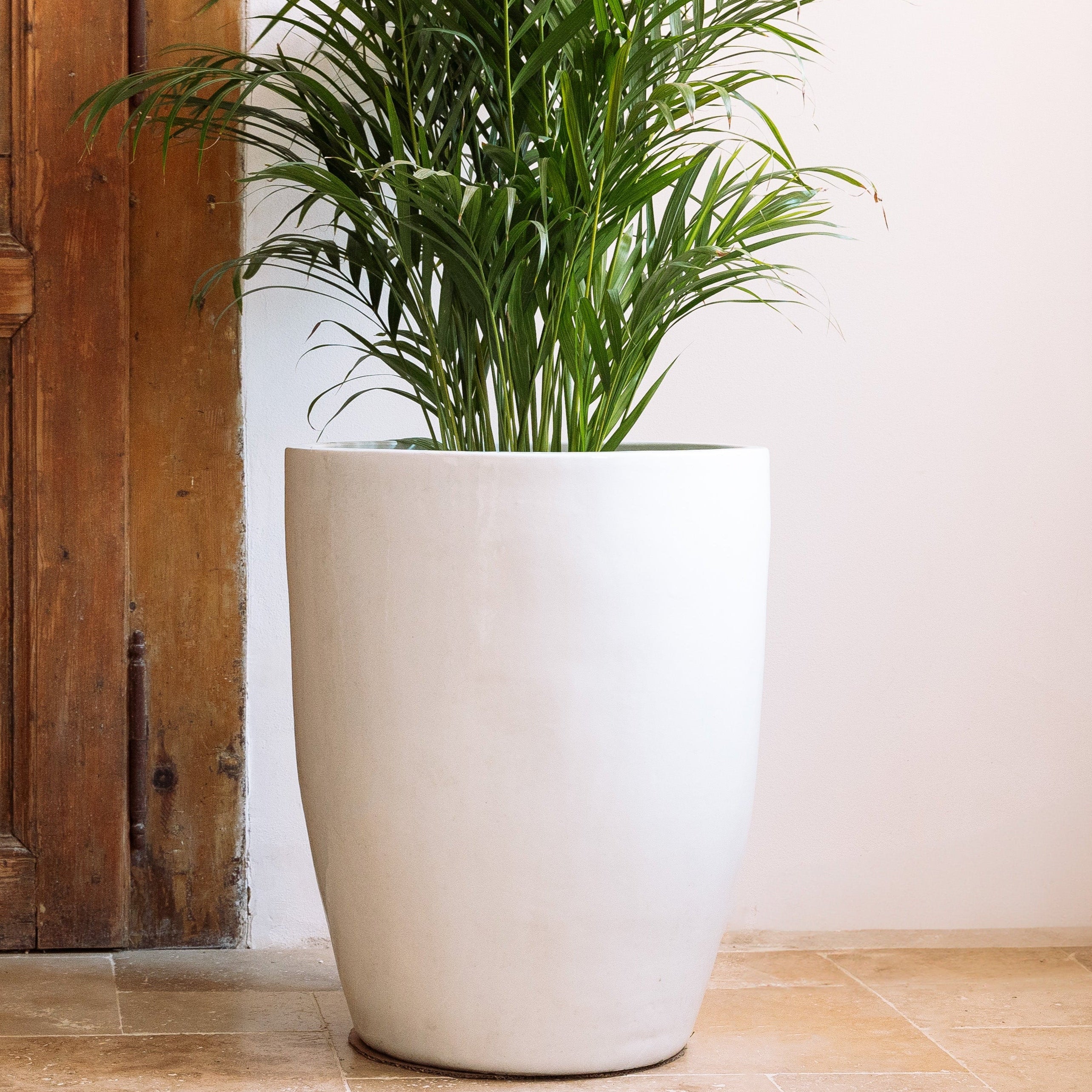 Vysoký keramický květináč Platon - Bílý