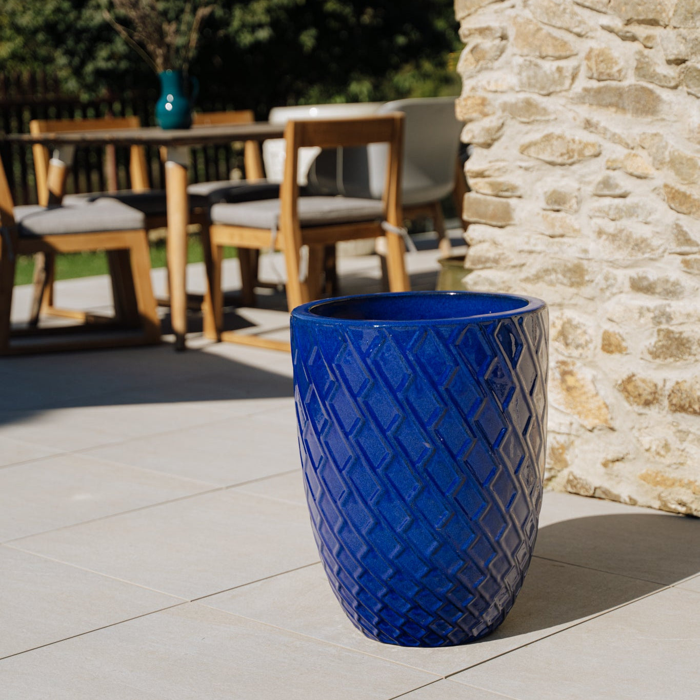 Keramický květináč Zeus - Antická modrá