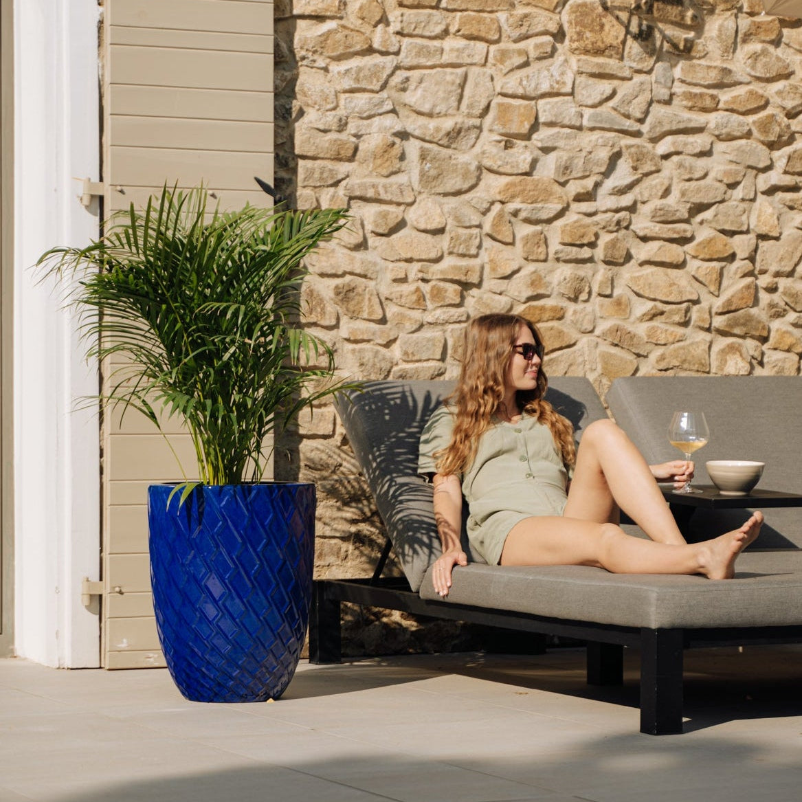 Provencelia ZEUS antická modrá – prémiový keramický květináč, nadčasový design