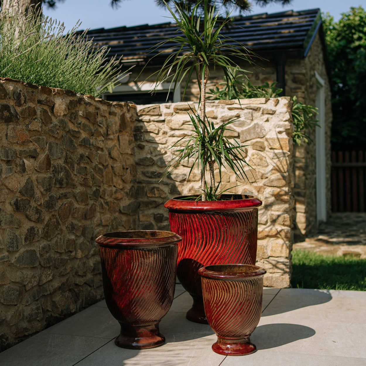 Provencelia květináč MORGANE Cihlově červený – glazovaná terakota, styl Anduze