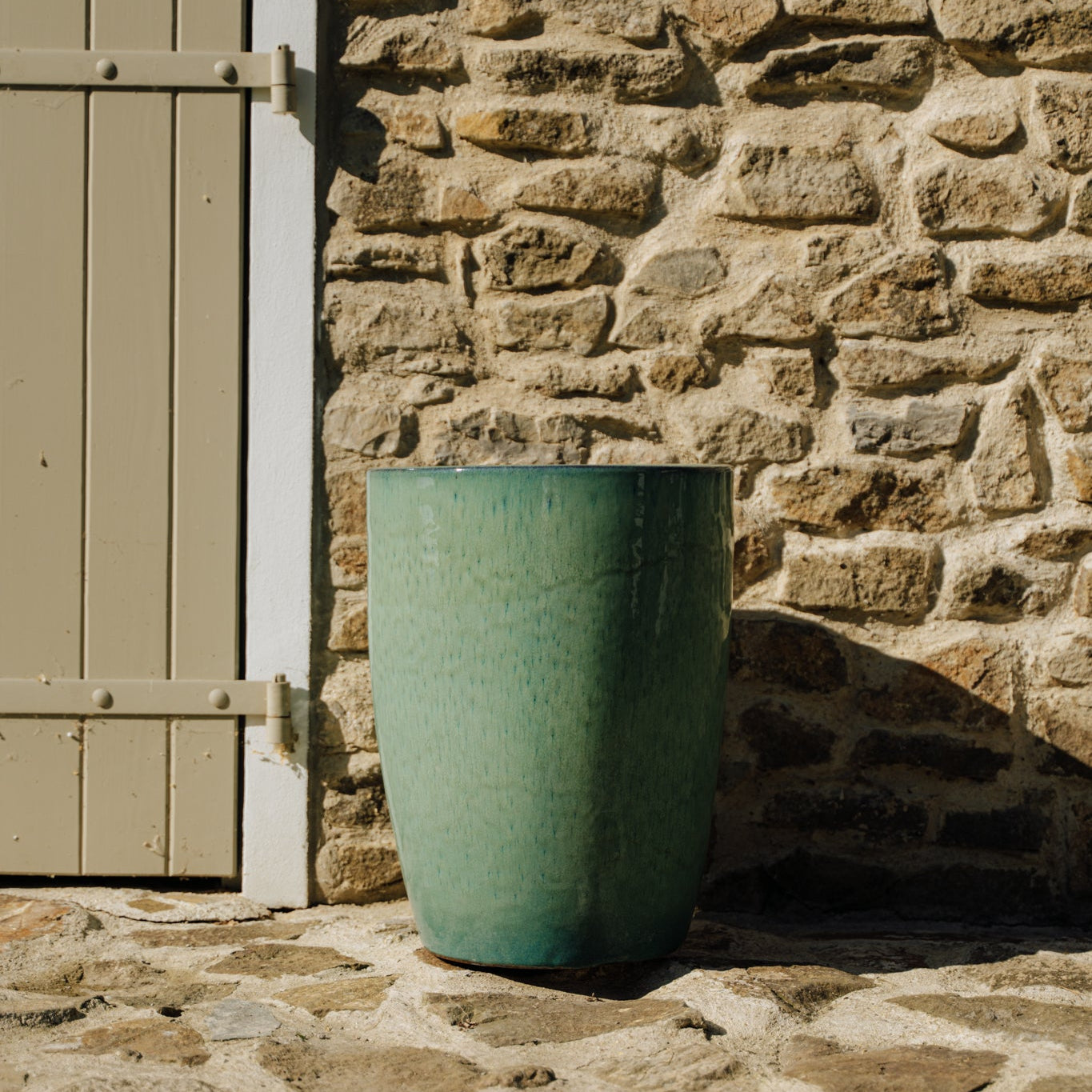 Vysoký keramický květináč Platon - Tyrkysový