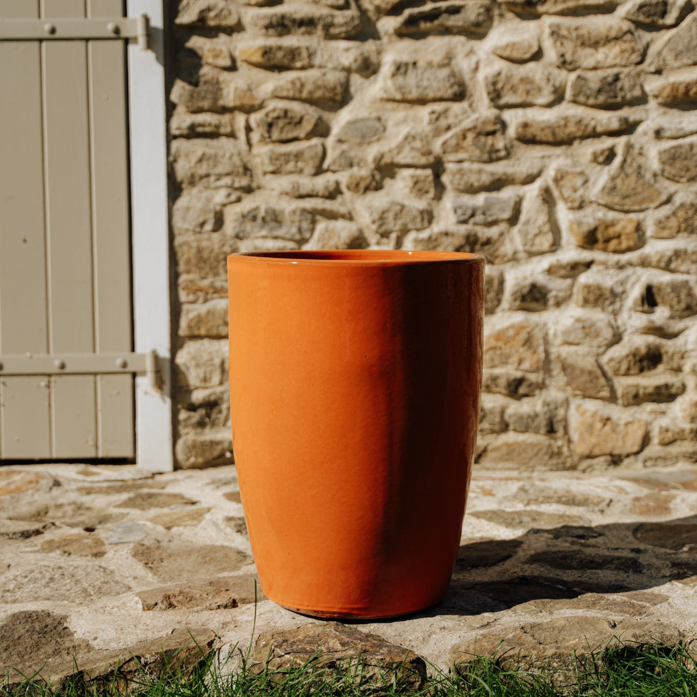 Vysoký keramický květináč Platon - Oranžový