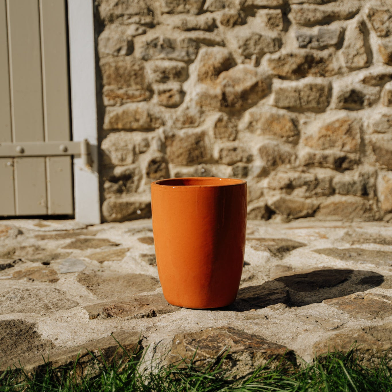 Vysoký keramický květináč Platon - Oranžový