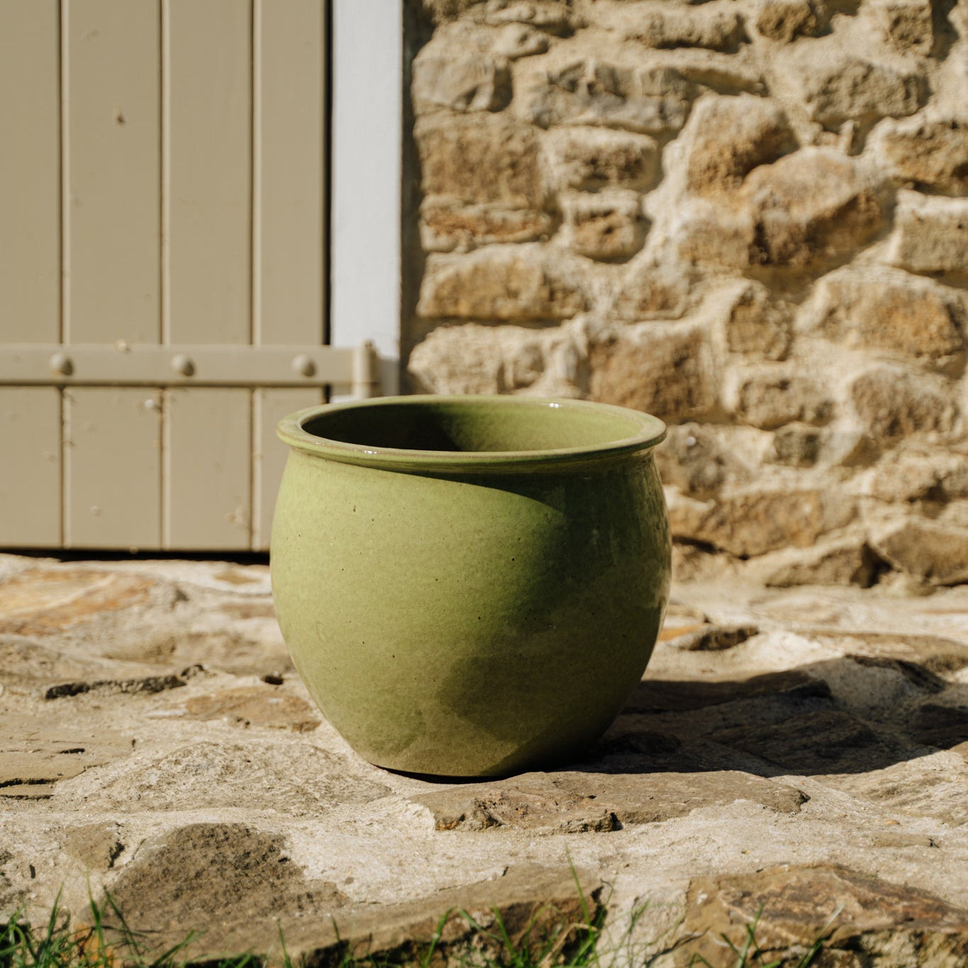 Keramický květináč Newton - Olivově zelená - Provencelia.cz