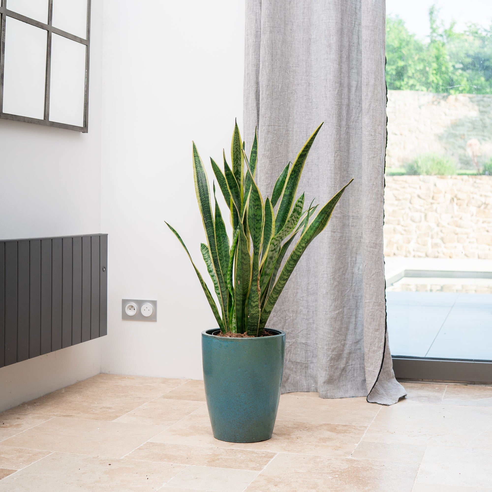 Keramicky květináč Mazarin - Ocelově modrá