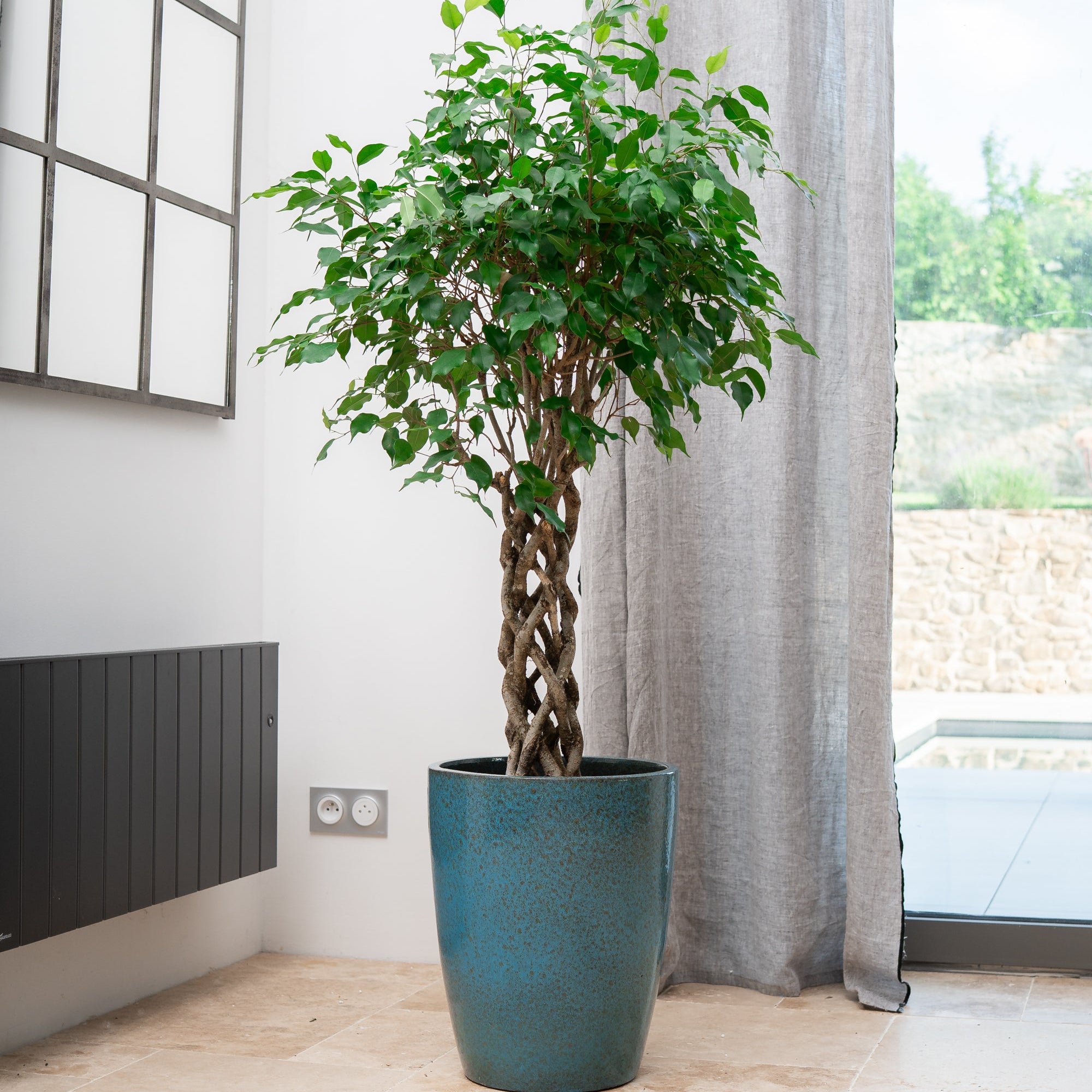 Keramicky květináč Mazarin - Ocelově modrá