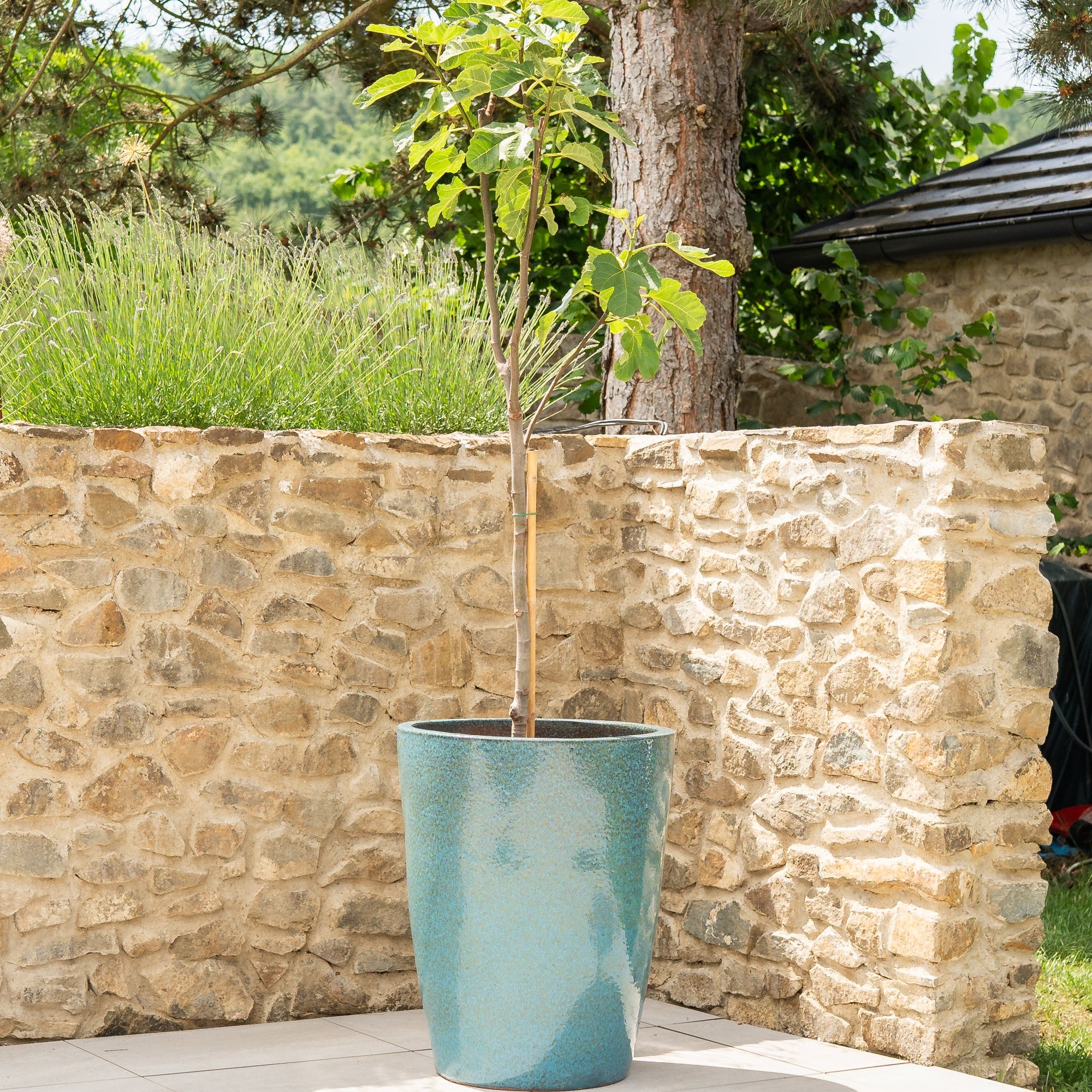 Keramicky květináč Mazarin - Ocelově modrá