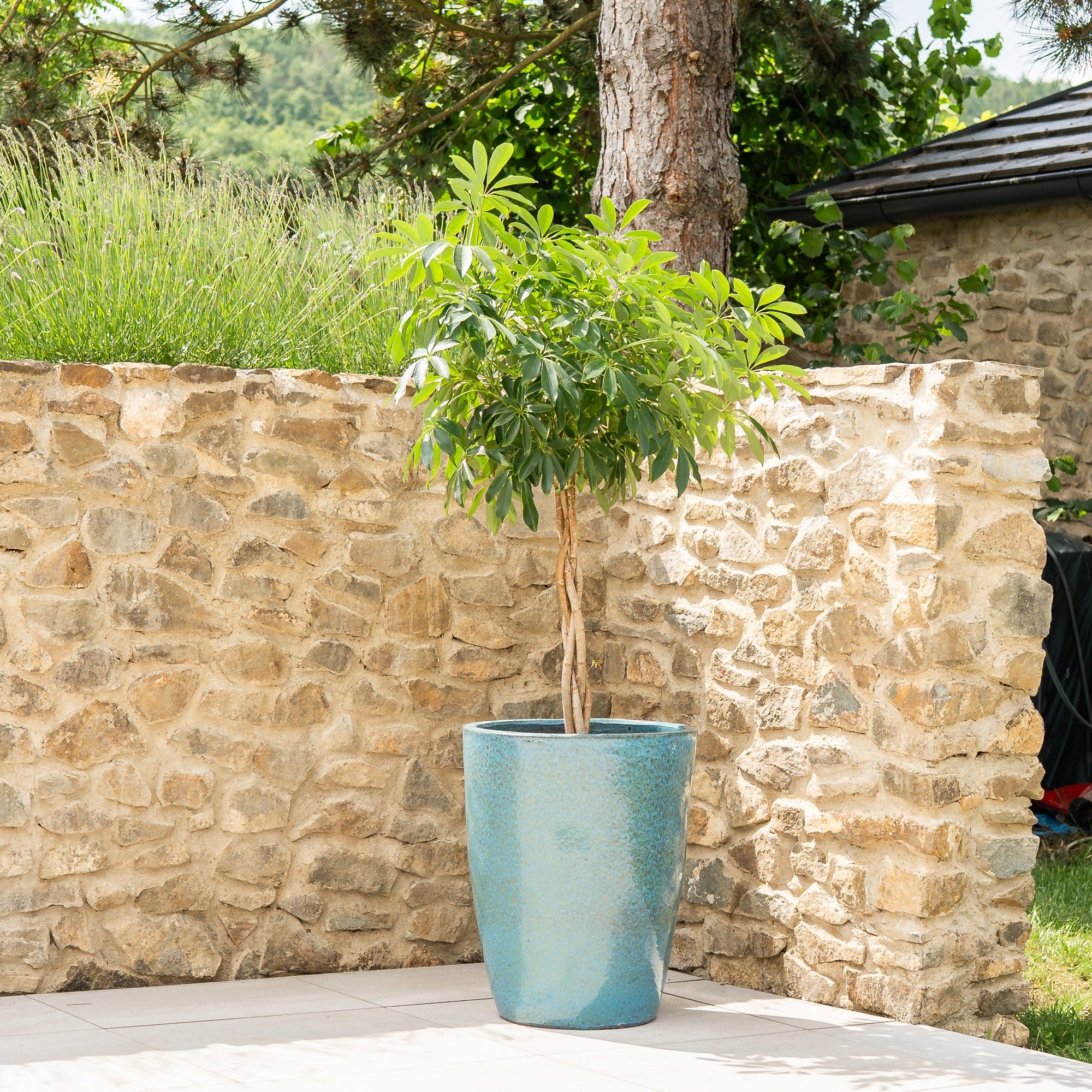 Keramicky květináč Mazarin - Ocelově modrá