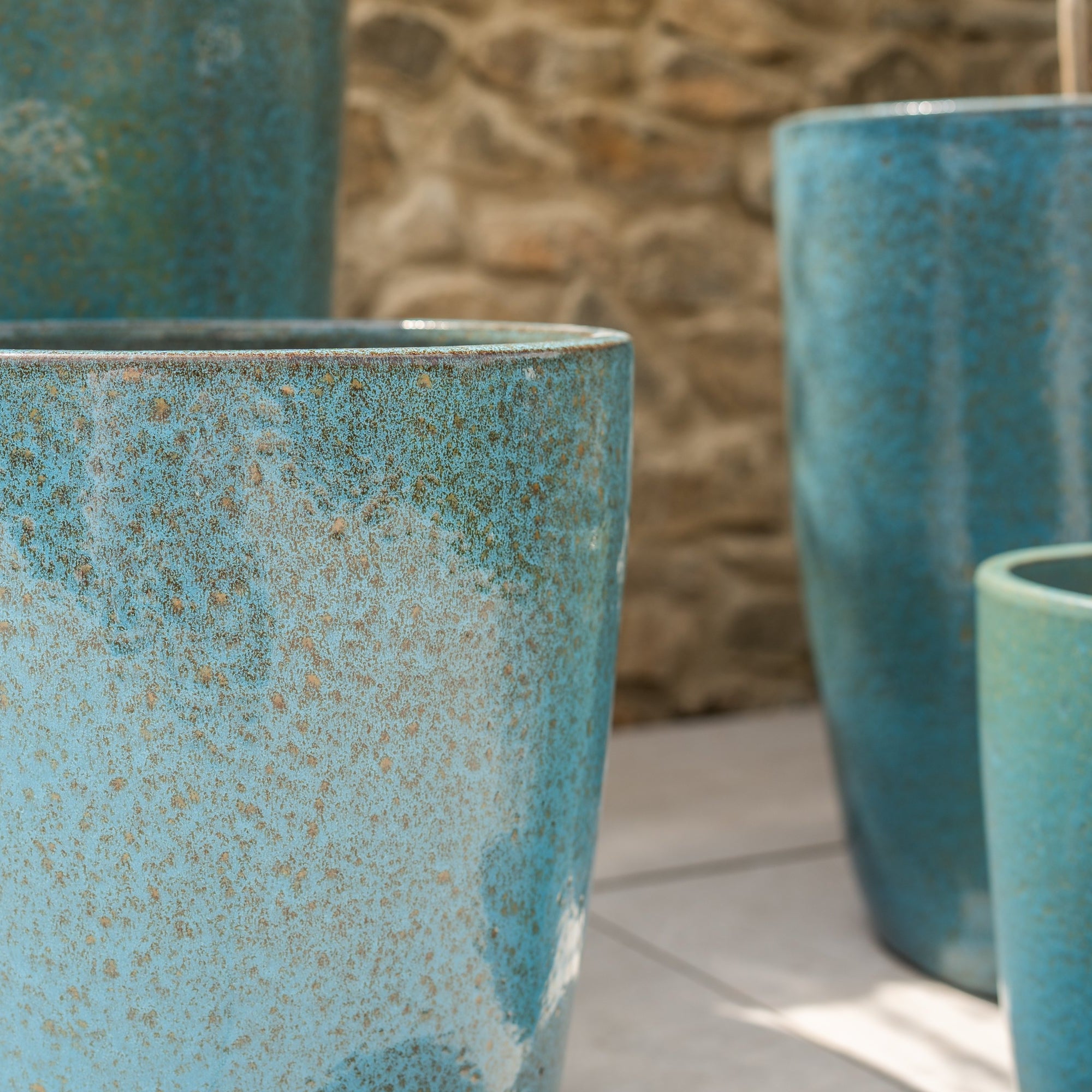 Keramicky květináč Mazarin - Ocelově modrá