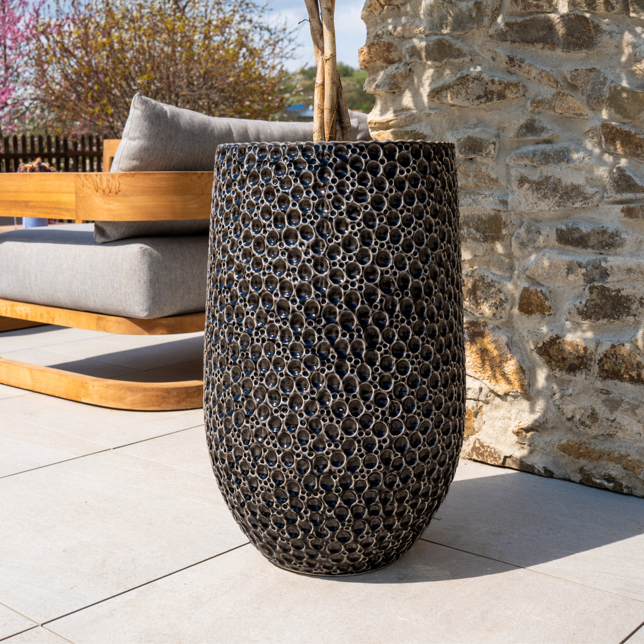 Keramický květináč Paris - Černá