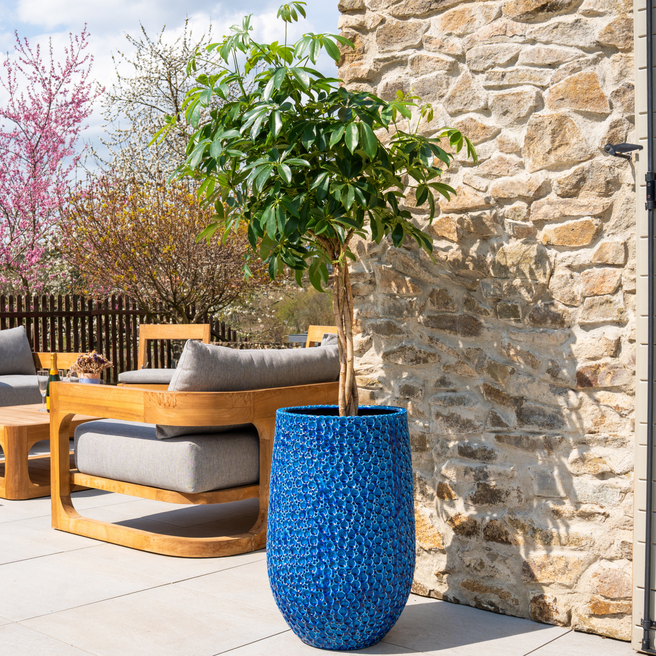 Keramický květináč Paris - Modrý