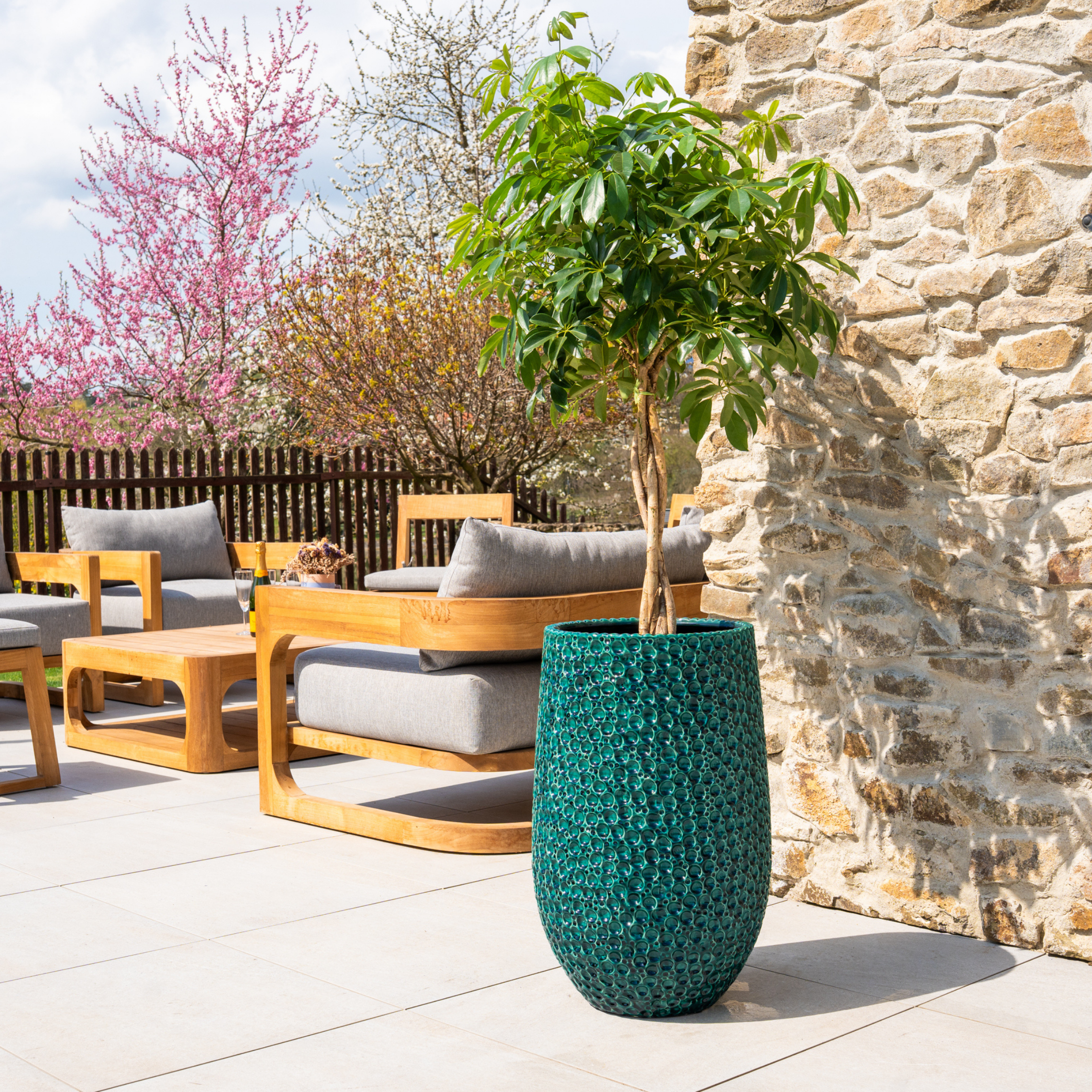 Keramický květináč Paris - Tmavě Zelená