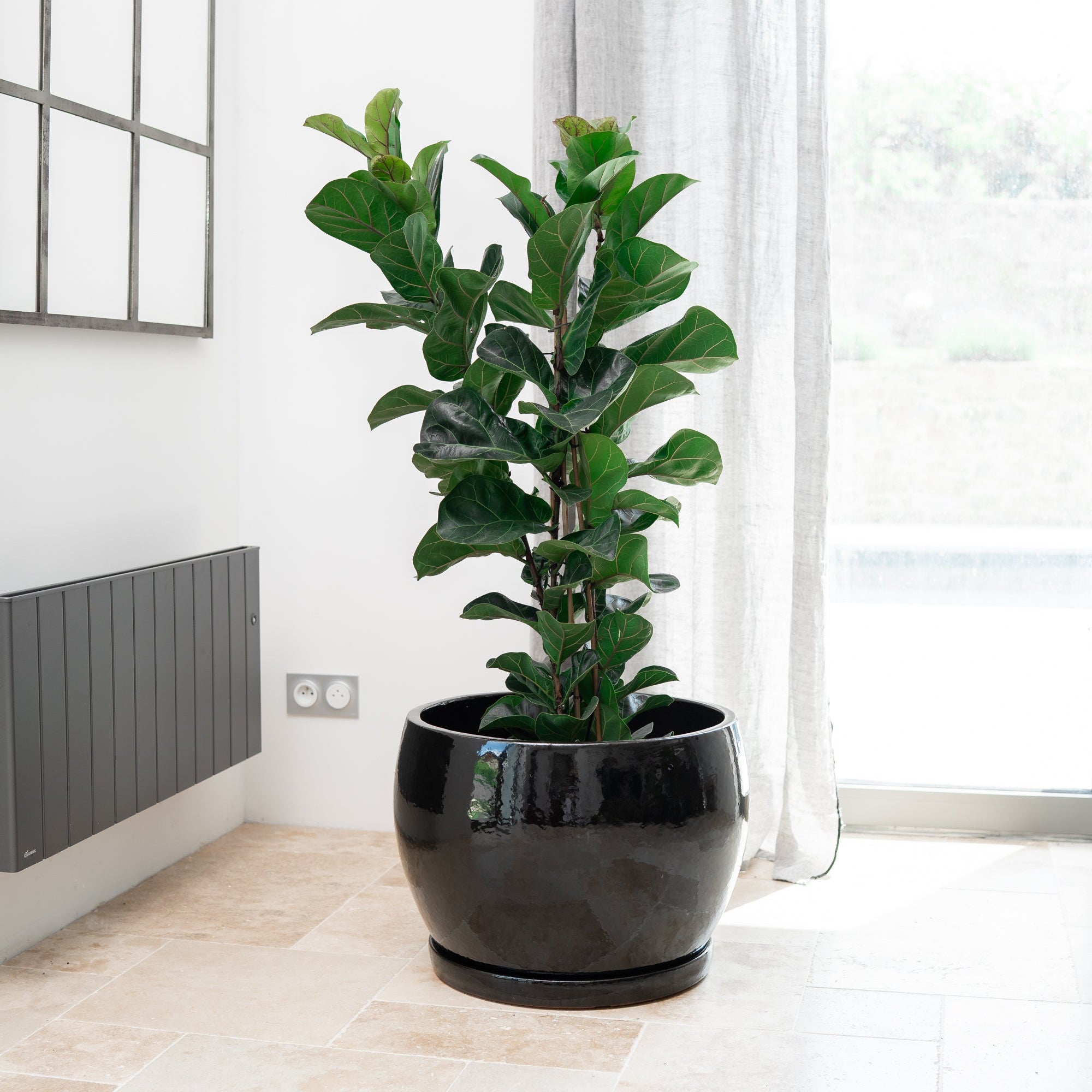 Keramicky květináč Romulus - Černá