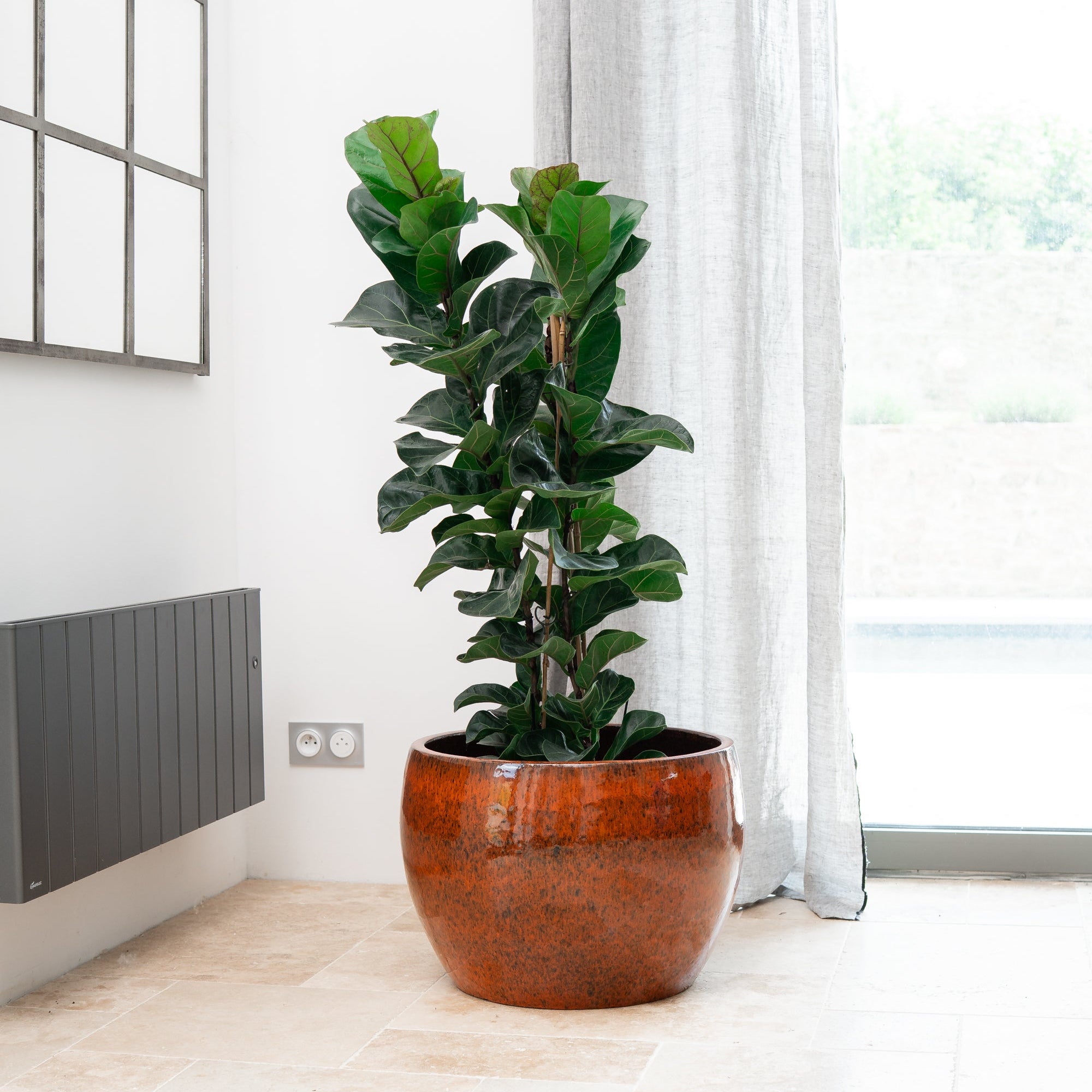 Keramicky květináč Romulus - Tropická oranžová