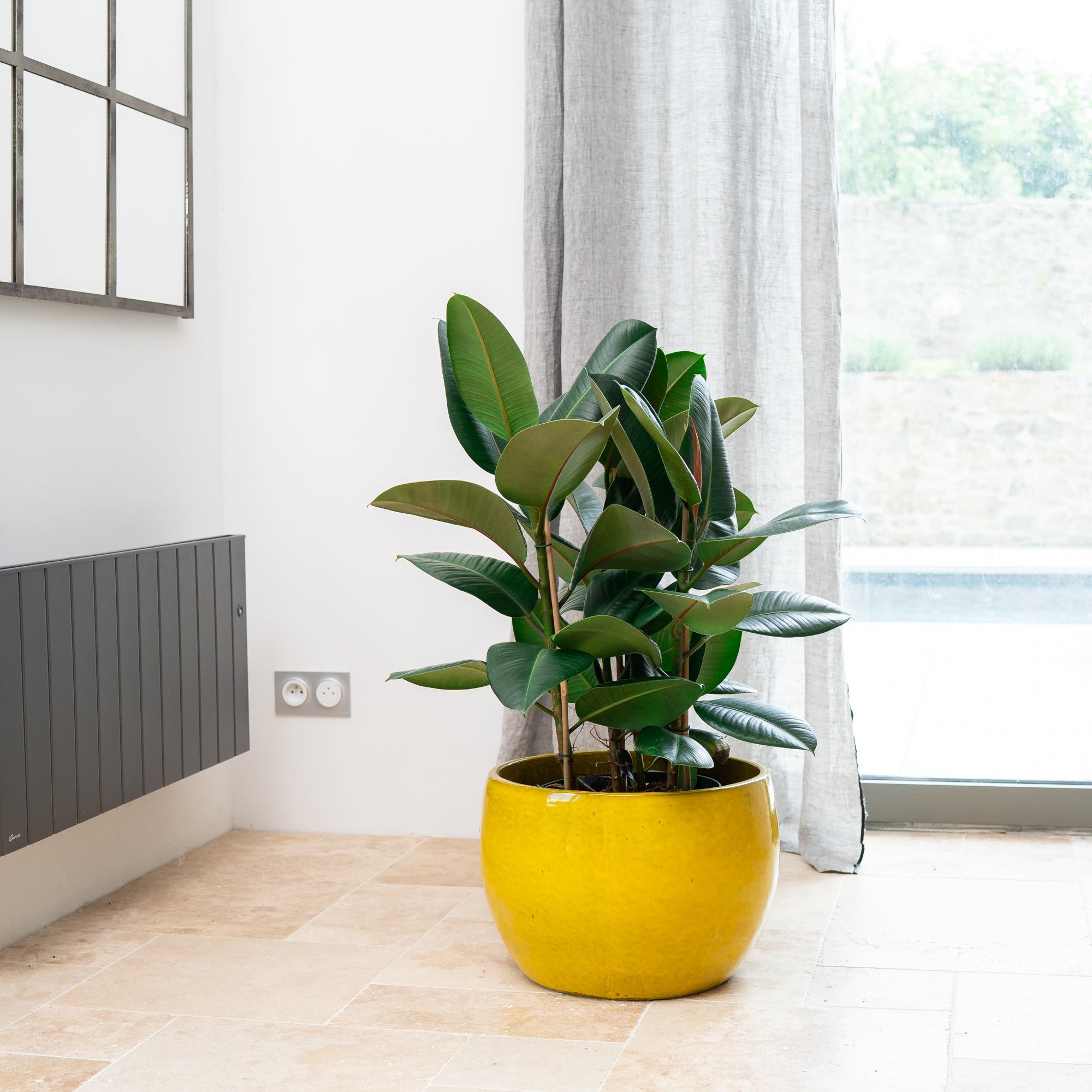 Keramicky květináč Romulus - Žlutý