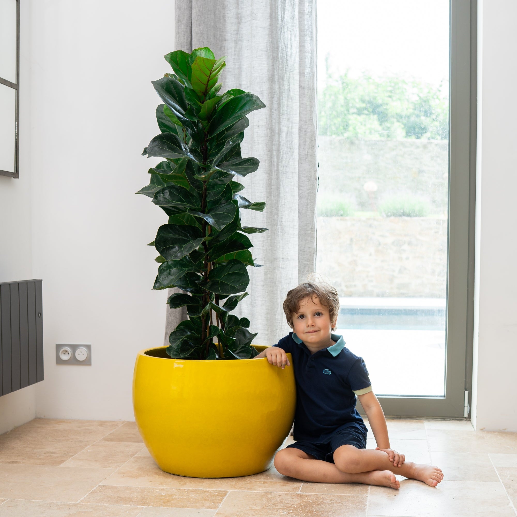 Keramicky květináč Romulus - Žlutý