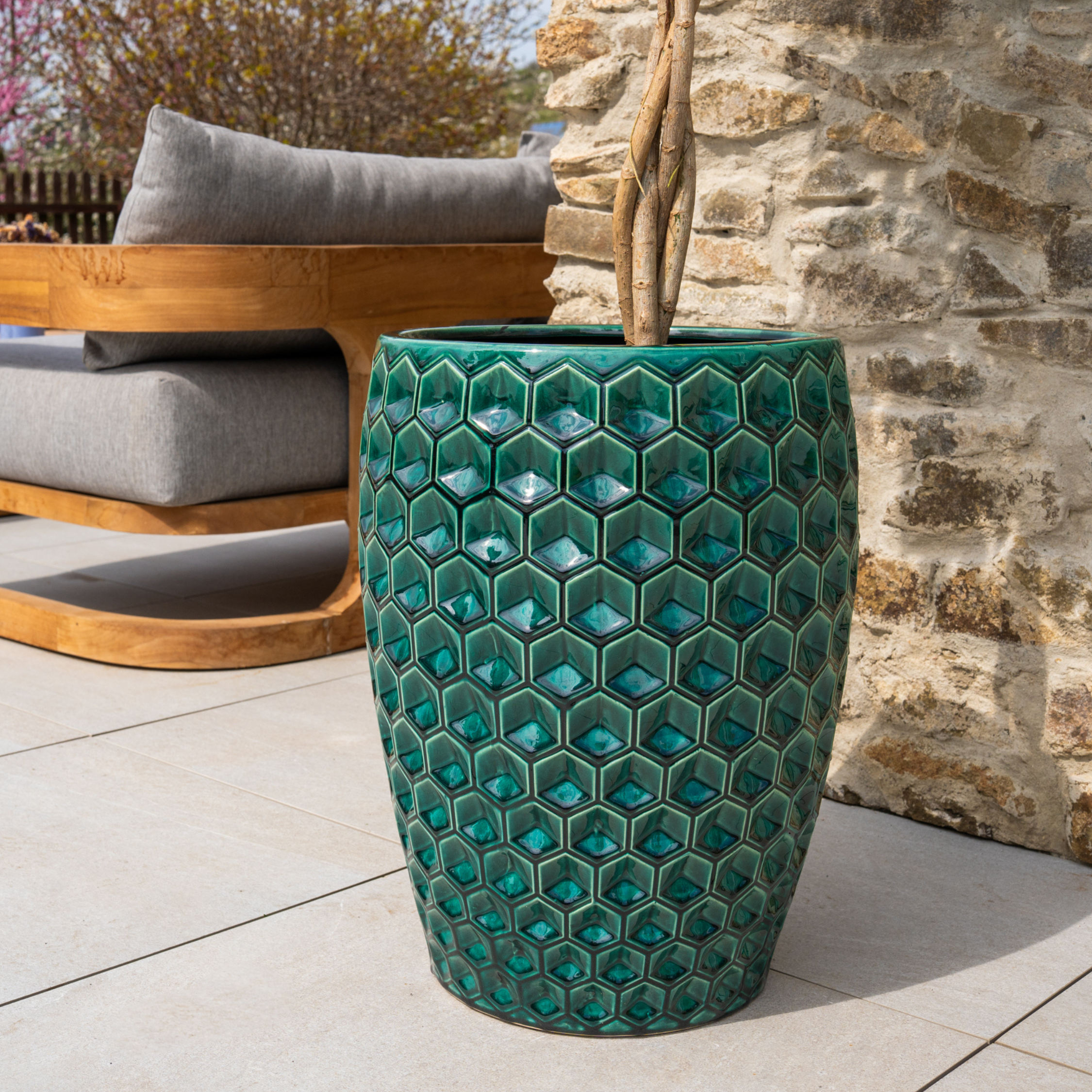 Keramický květináč Versaille - Tmavě Zelená