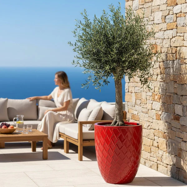 Keramický květináč Zeus - Císařská červená