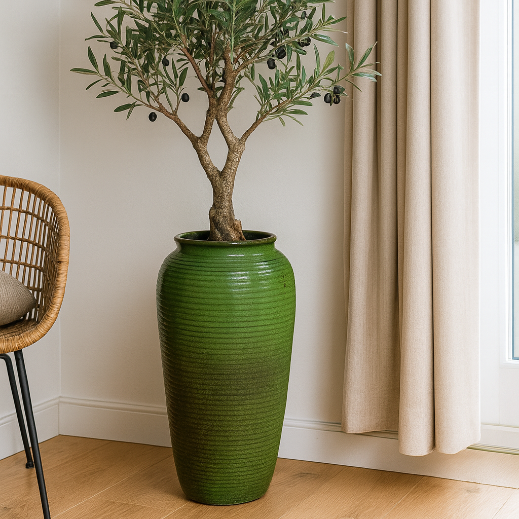 Mrazuvzorný Keramicky květináč Archimede - Tropická zelená