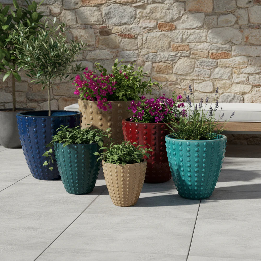 Keramický květináč Attila Tyrkysový – ručně vyráběný glazurovaný květináč z terakoty