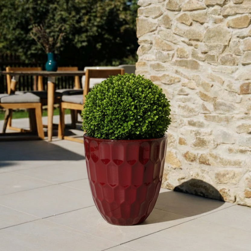 Keramický květináč Daudet Císařsky červený – ručně vyráběný glazovaný květináč z terakoty