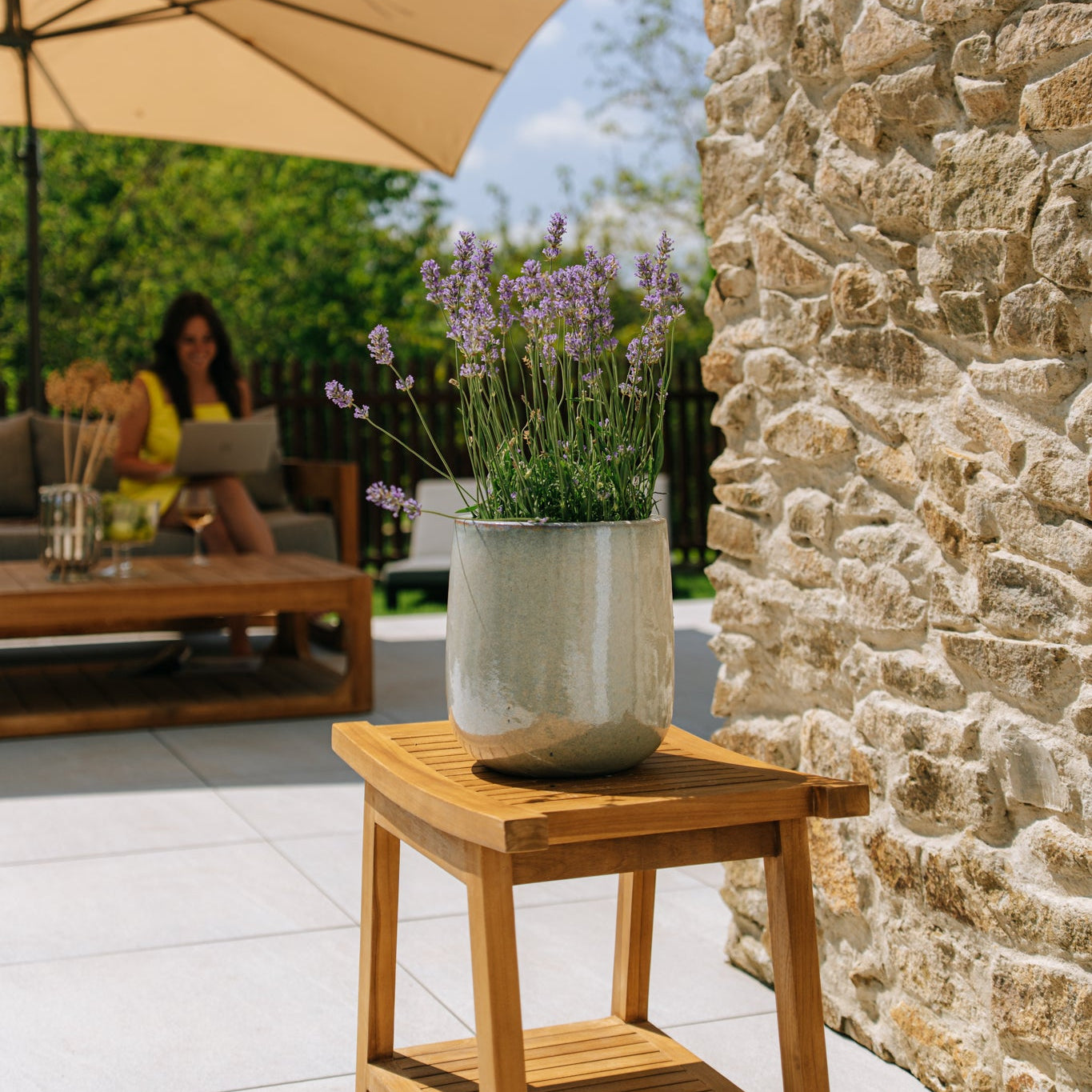 Keramický květináč Diane - Perlová