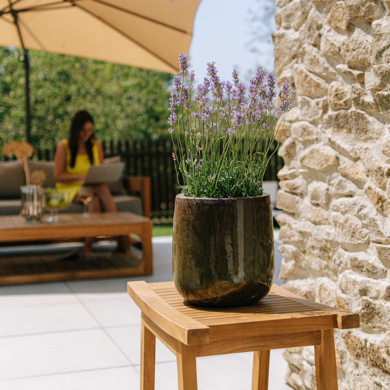 Keramický květináč Diane - Tropicky zelená