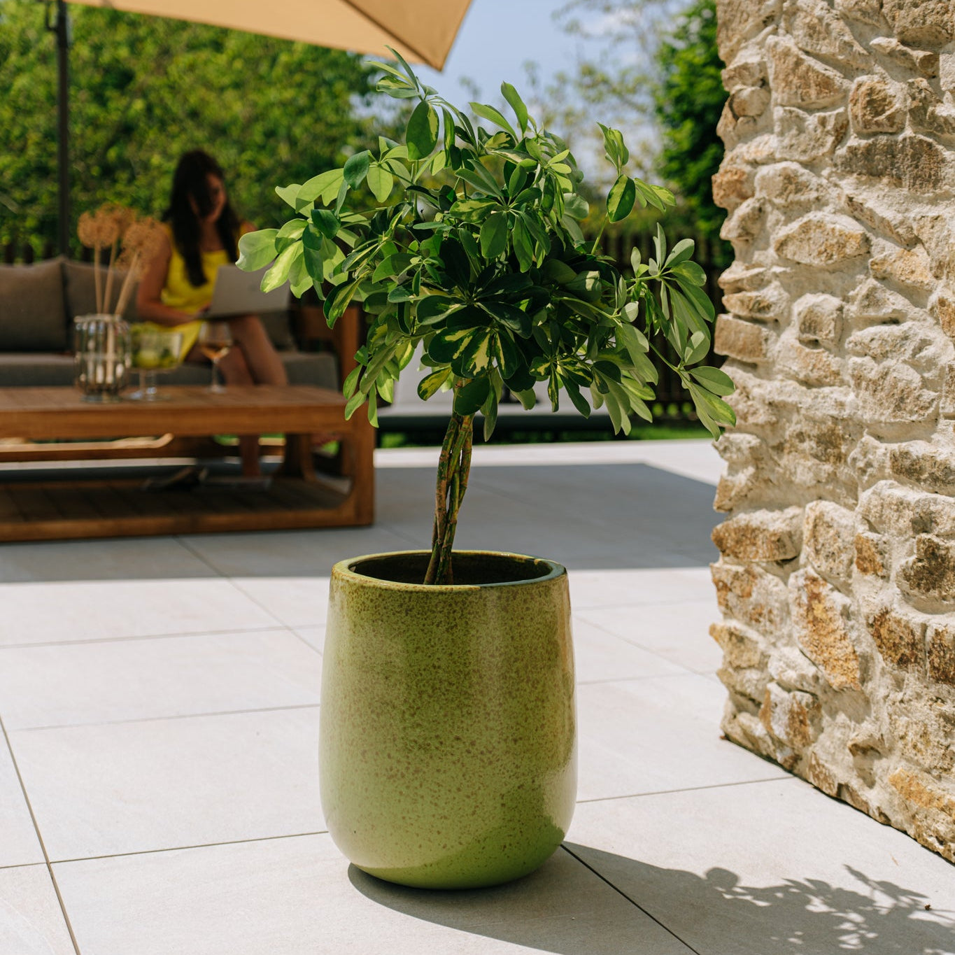 Keramický květináč Diane - Podzimní Zelezná