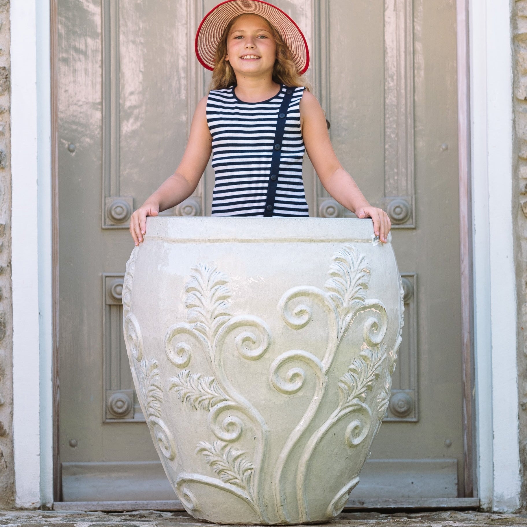 Keramický květináč Gaia - Krémová