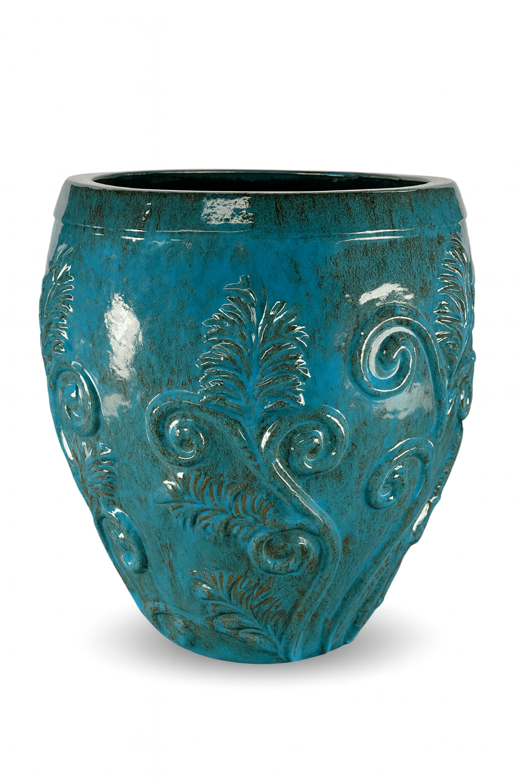 Keramický květináč Gaia - Ocelově modrá
