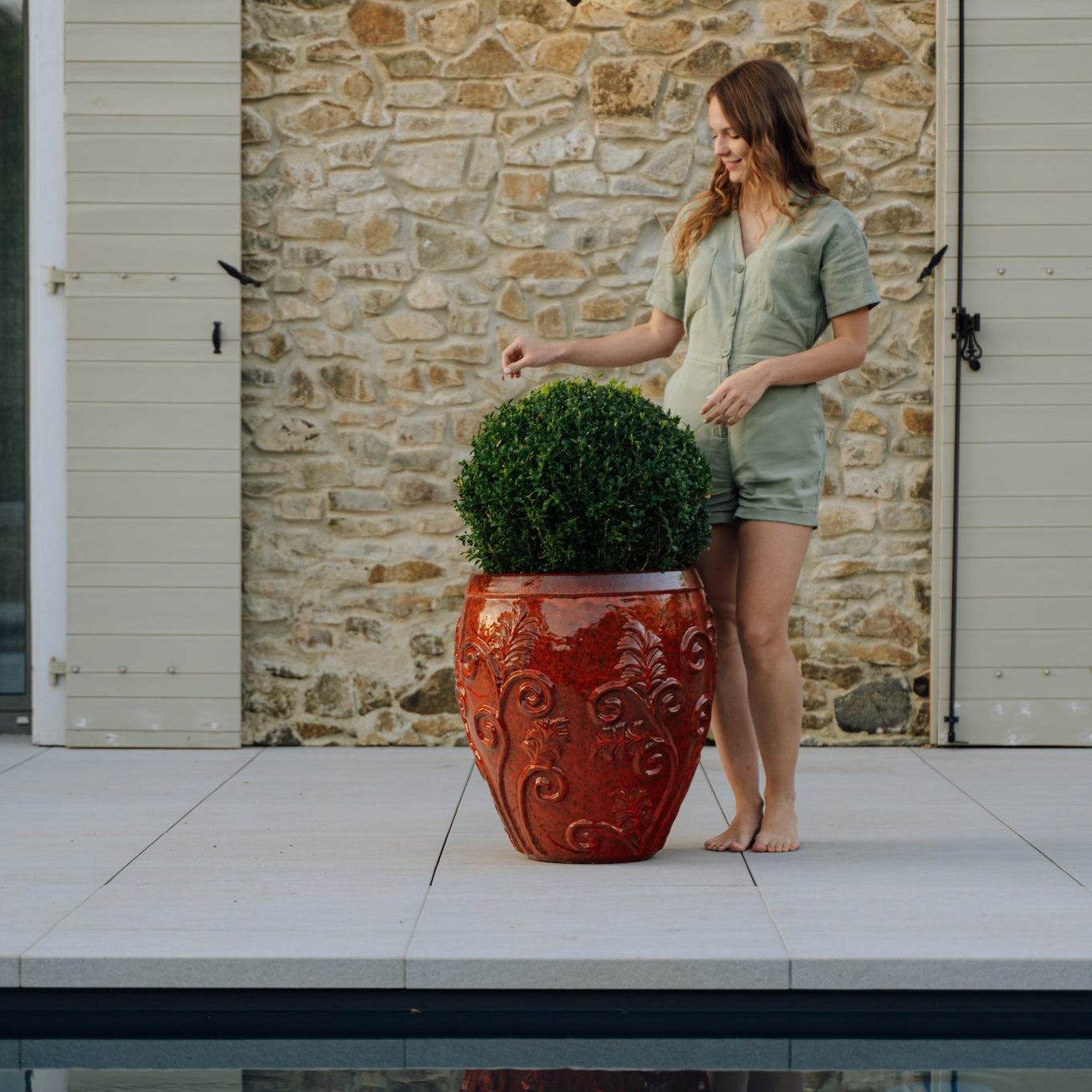 Keramický květináč Gaia - Podzimní Oranžová - Provencelia.cz