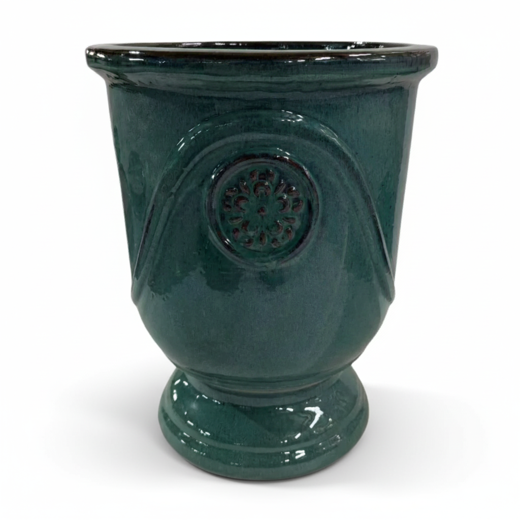 Keramický květináč Moliere Petrolejově modrý – ručně vyráběný glazovaný květináč z terakoty