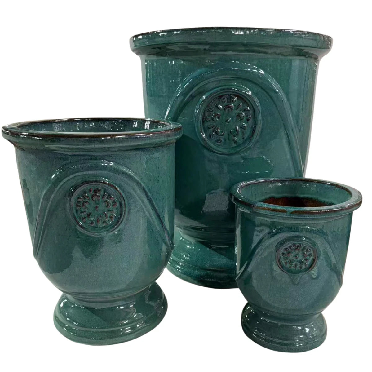 Keramický květináč Moliere Petrolejově modrý – ručně vyráběný glazovaný květináč z terakoty