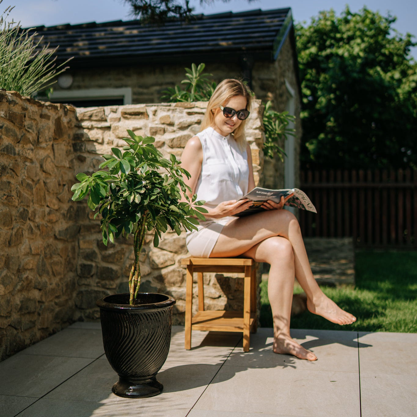 Keramický květináč Morgane - Černý