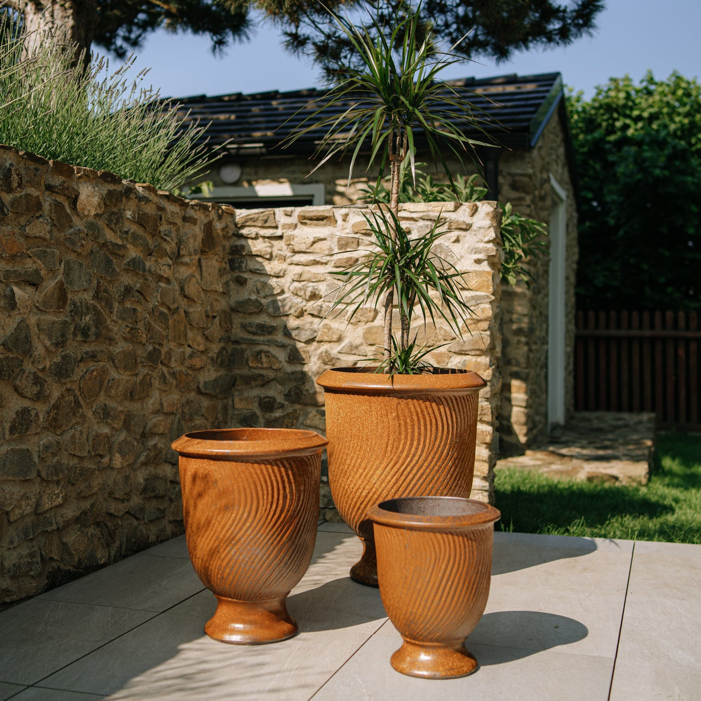 Provencelia květináč MORGANE Rezavý (Imitace rzi) – glazovaná terakota, styl Anduze