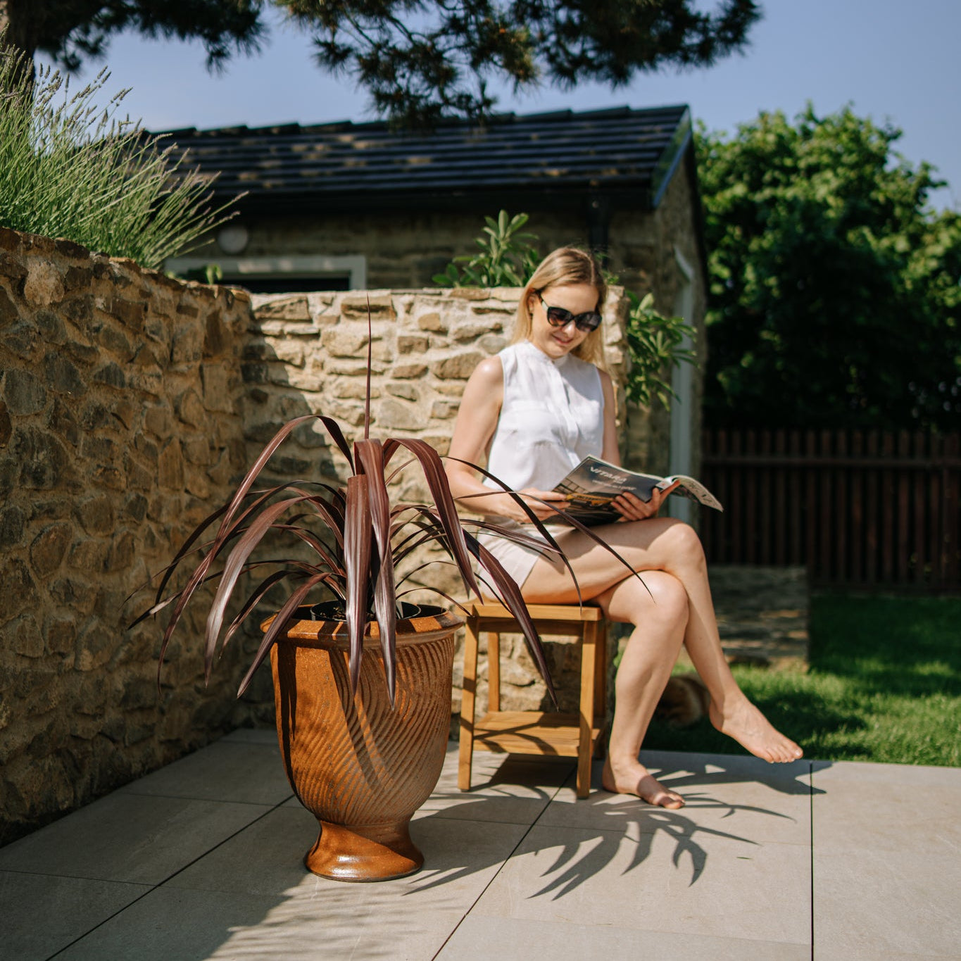 Keramický květináč Morgane - Rezavý (Imitace rzi)