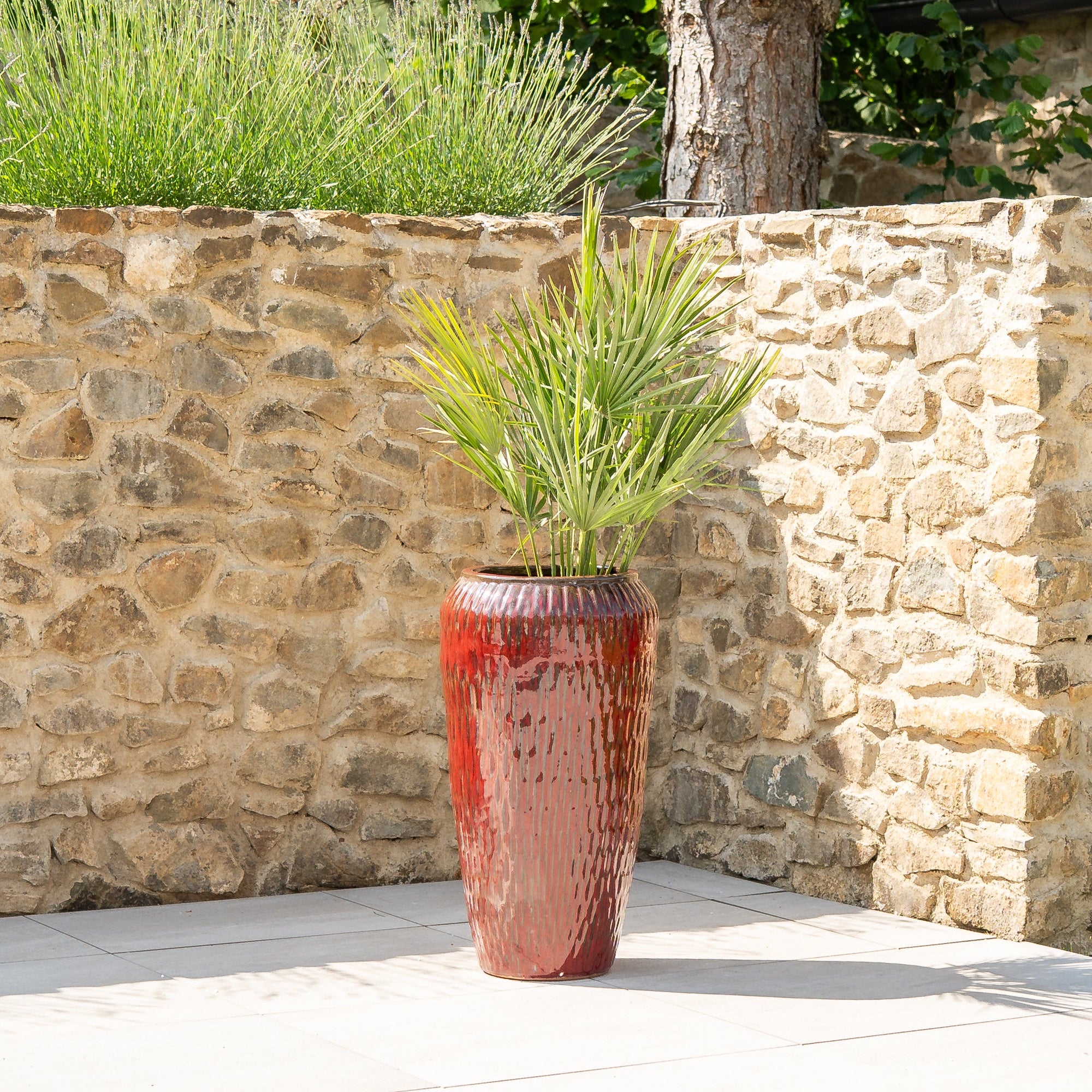 Keramický květináč Pompadour - Cihlově červený