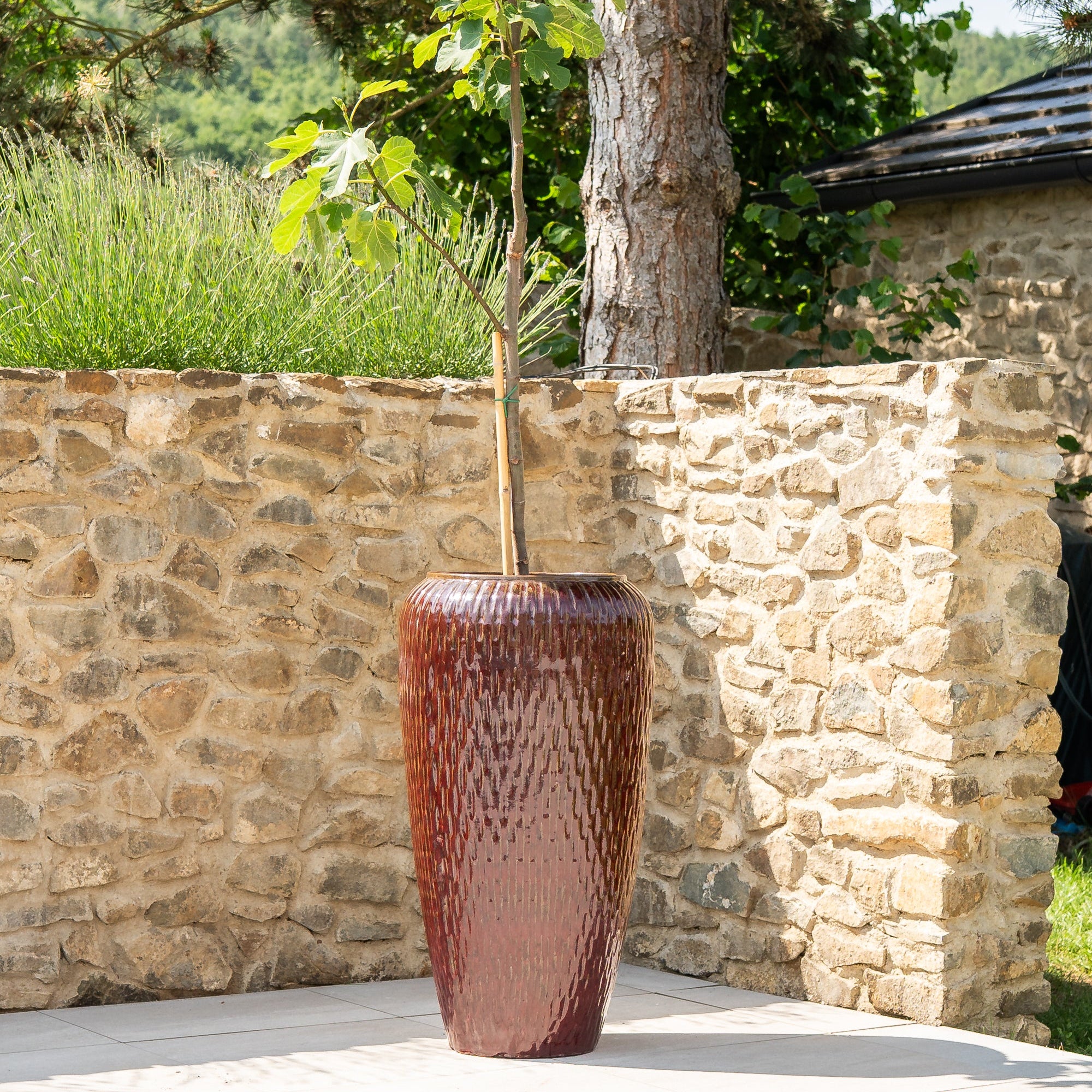 Keramický květináč Pompadour - Cihlově červený