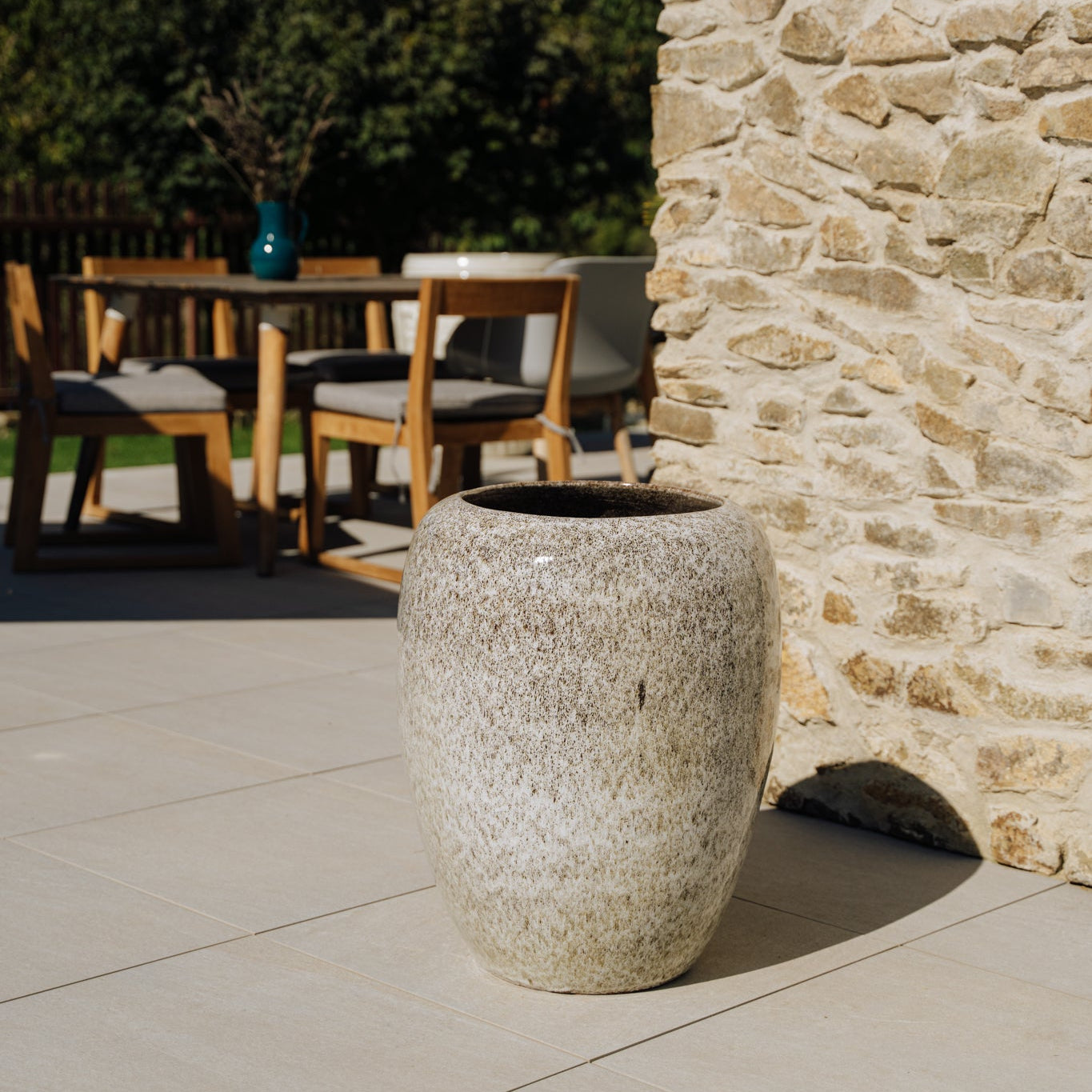 Keramický květináč Galiee - Tygrovaná bílá - Provencelia.cz