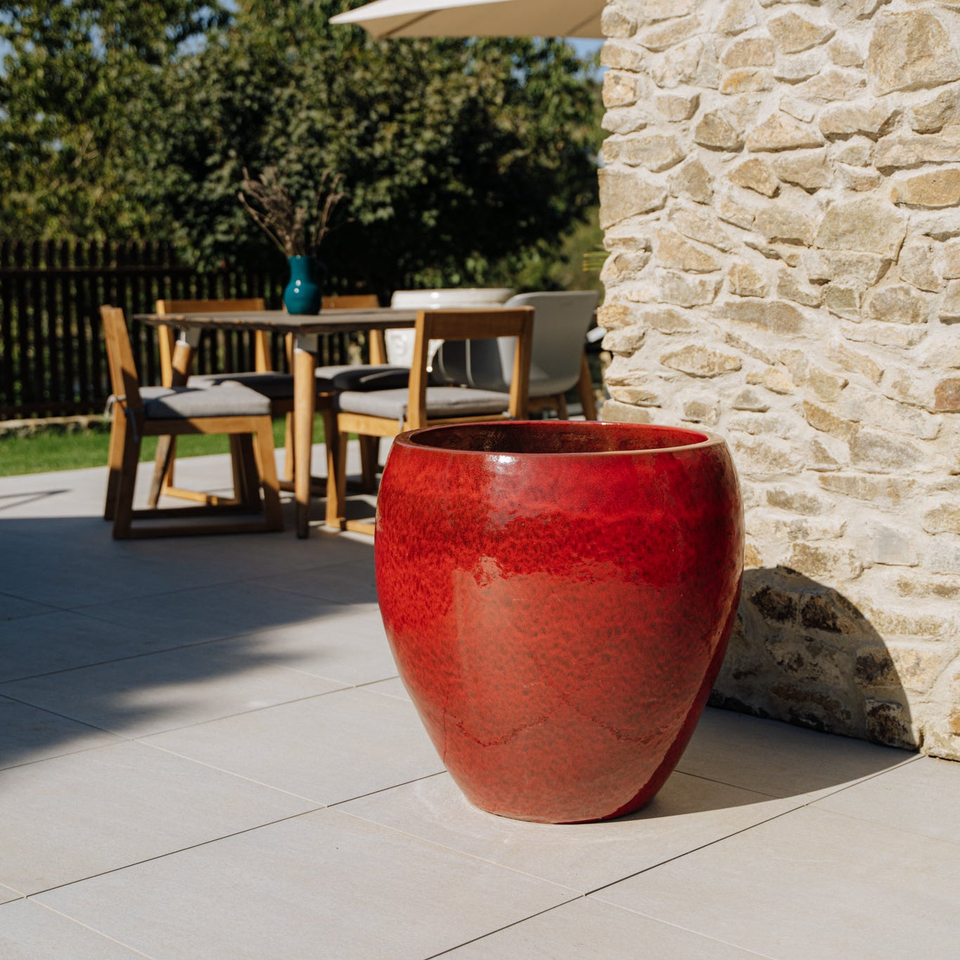 Keramický květináč LAFONTAINE - Topická červená